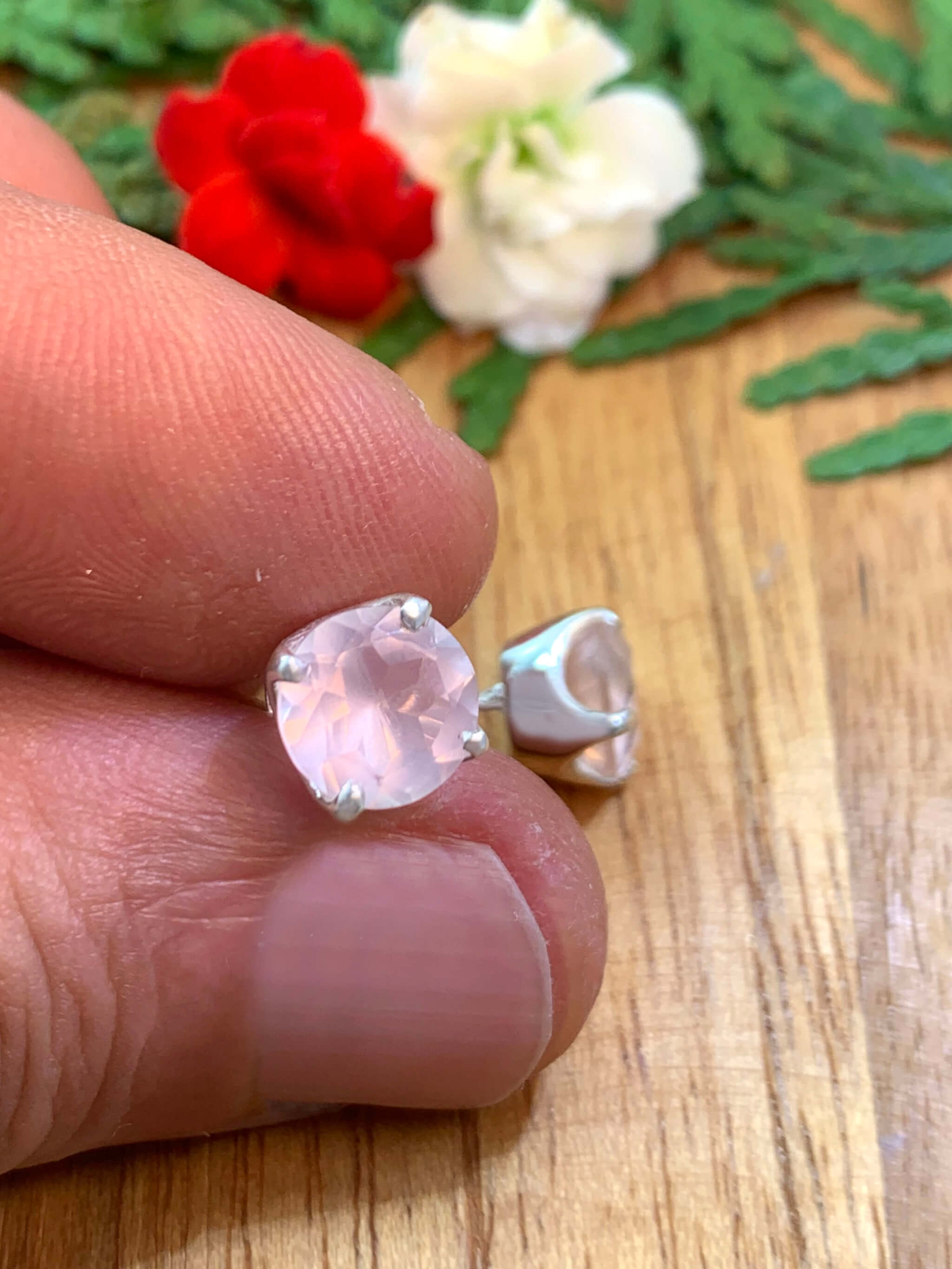 Rose Quartz Studs