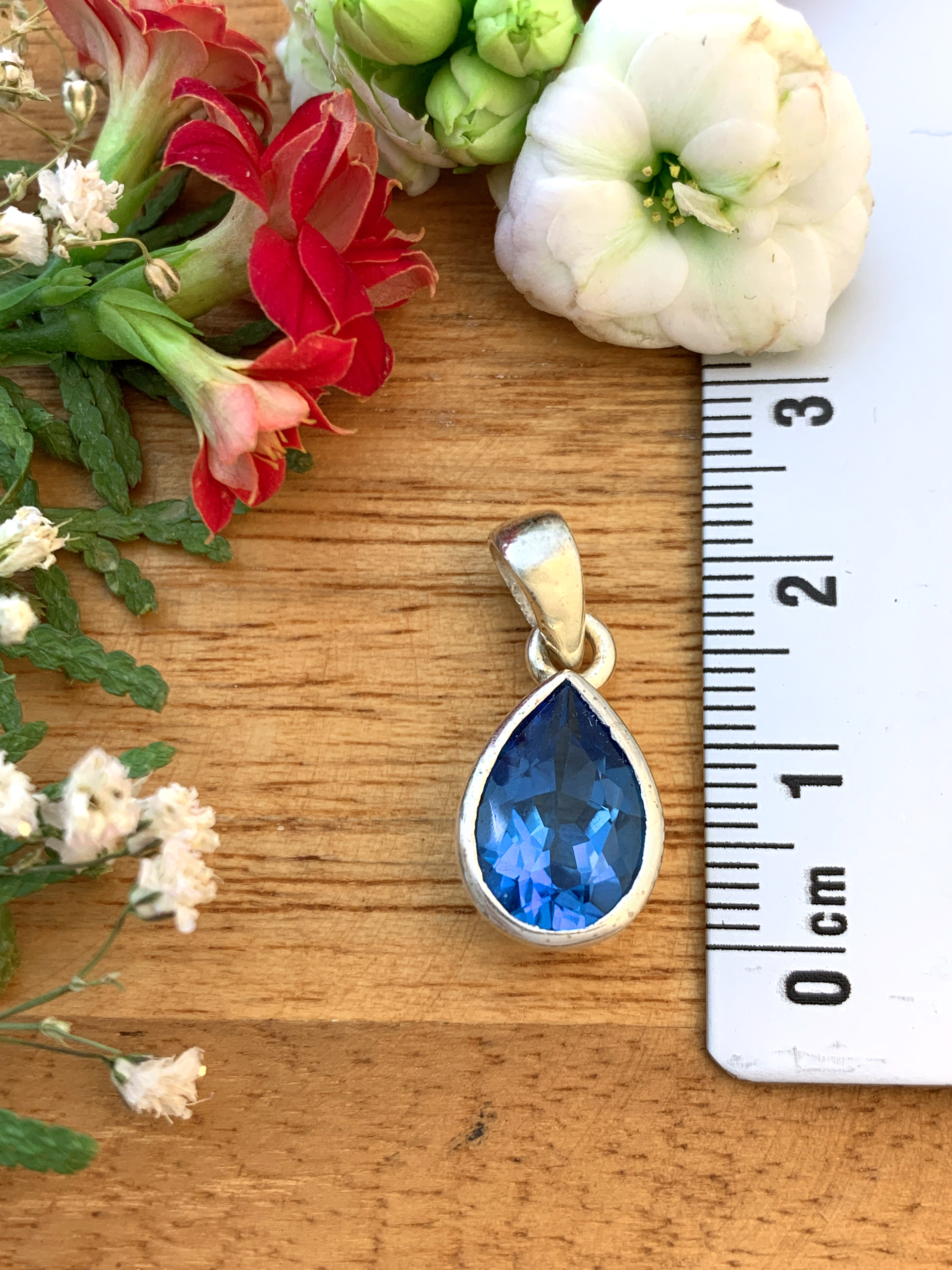 Swiss Blue Topaz Pendant -TOP