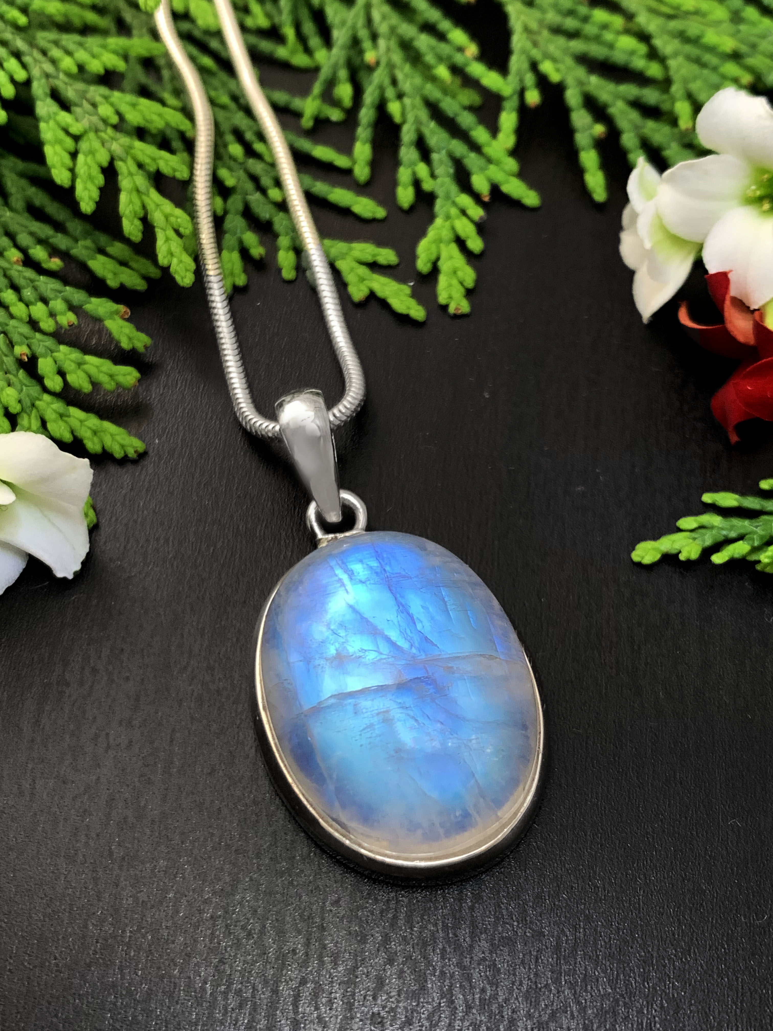 Moonstone Pendant - Rainbow