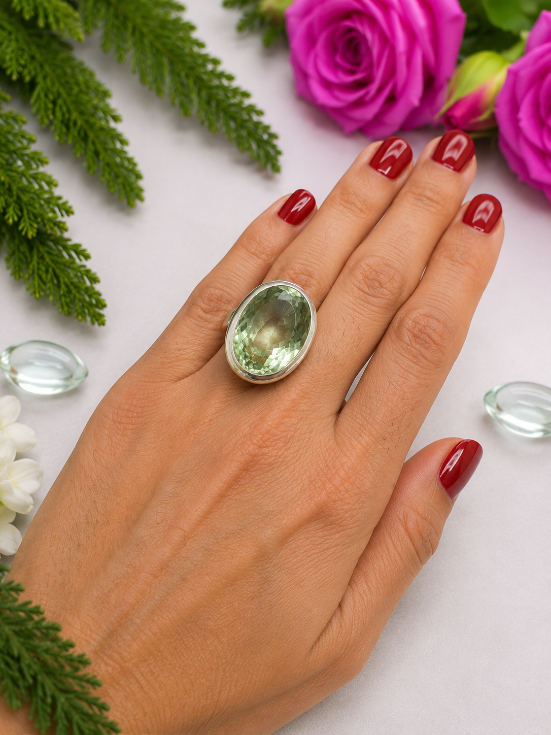 TOP XL Prasiolith Ring - 58