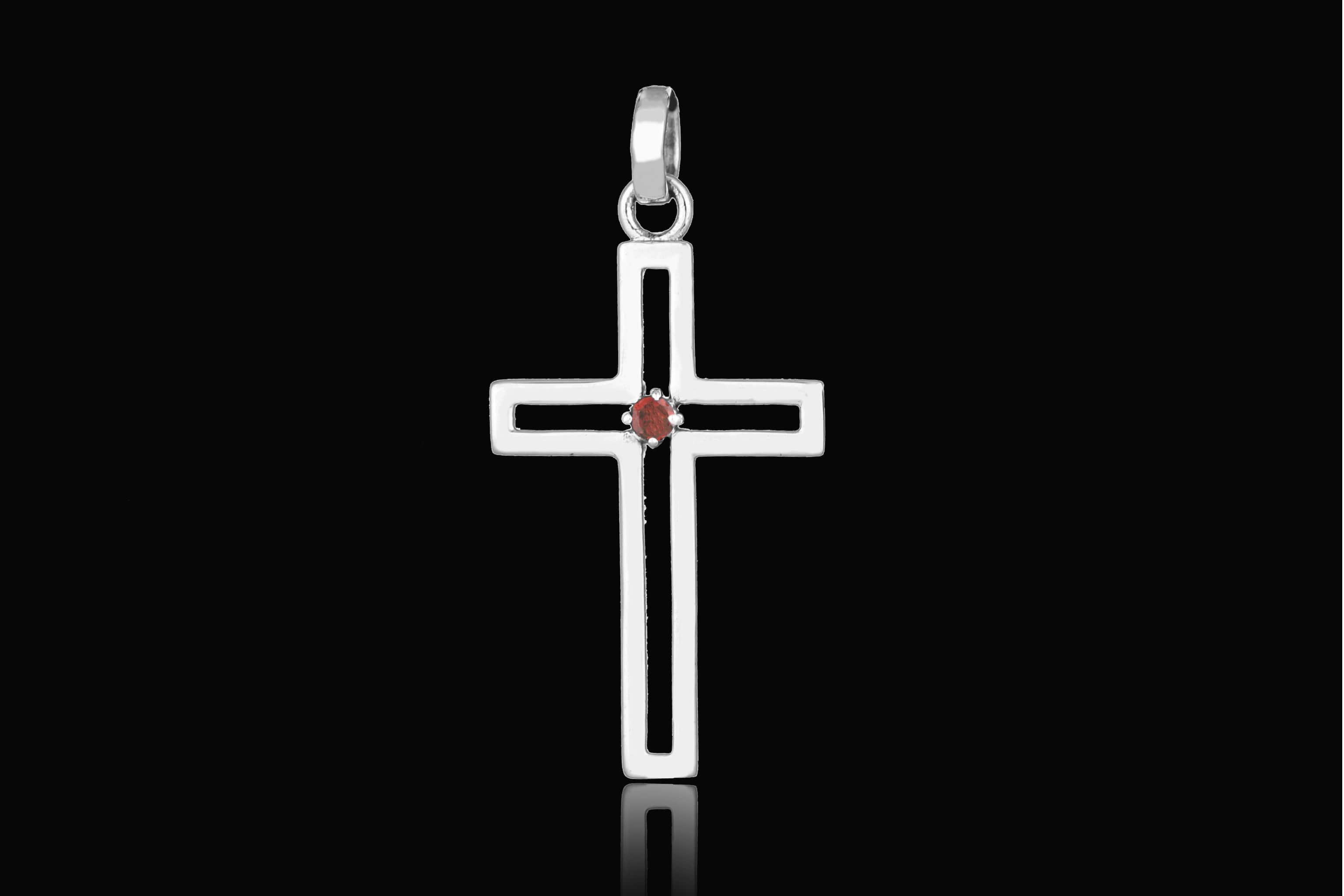 anhaenger-pendant-kreuz-rubin-offen-057-3 Kreuz Anhänger - Granat