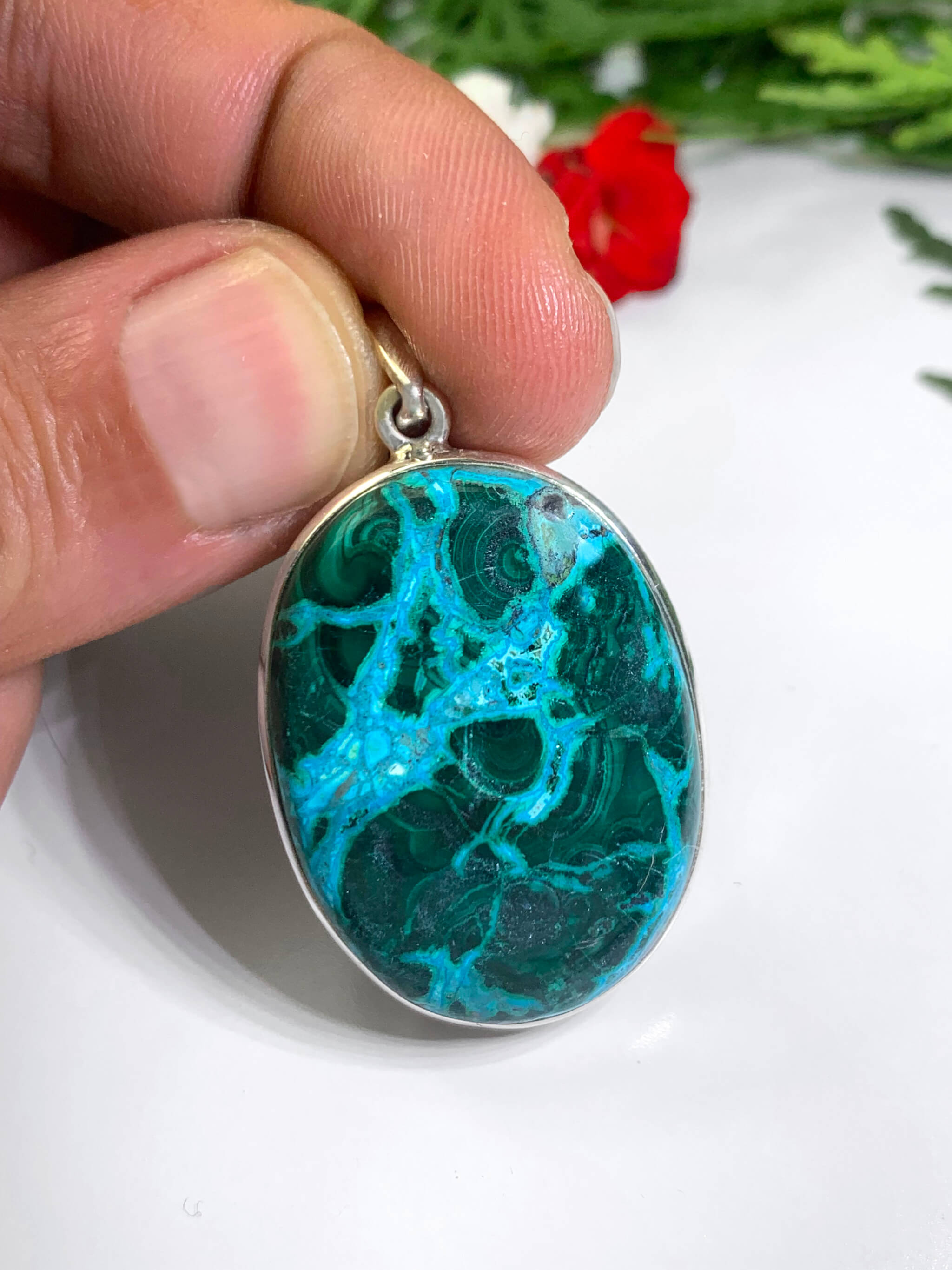 Malachite-Chrysokolla Pendant