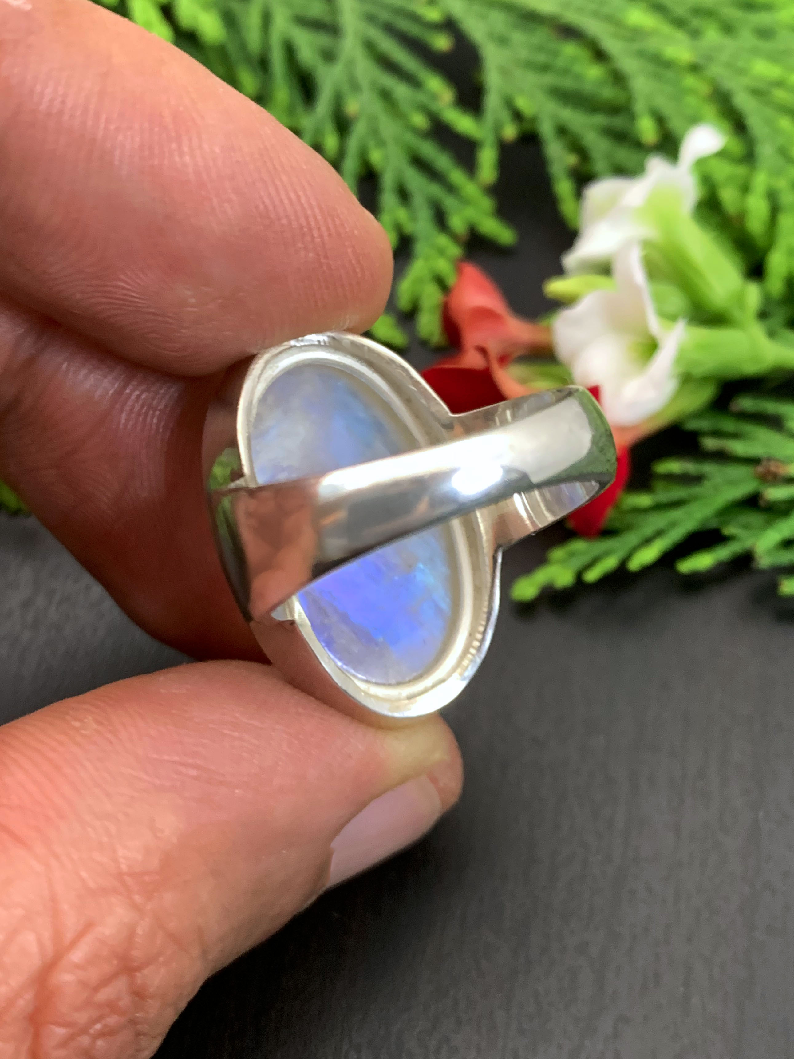 Mondstein Ring - Regenbogen