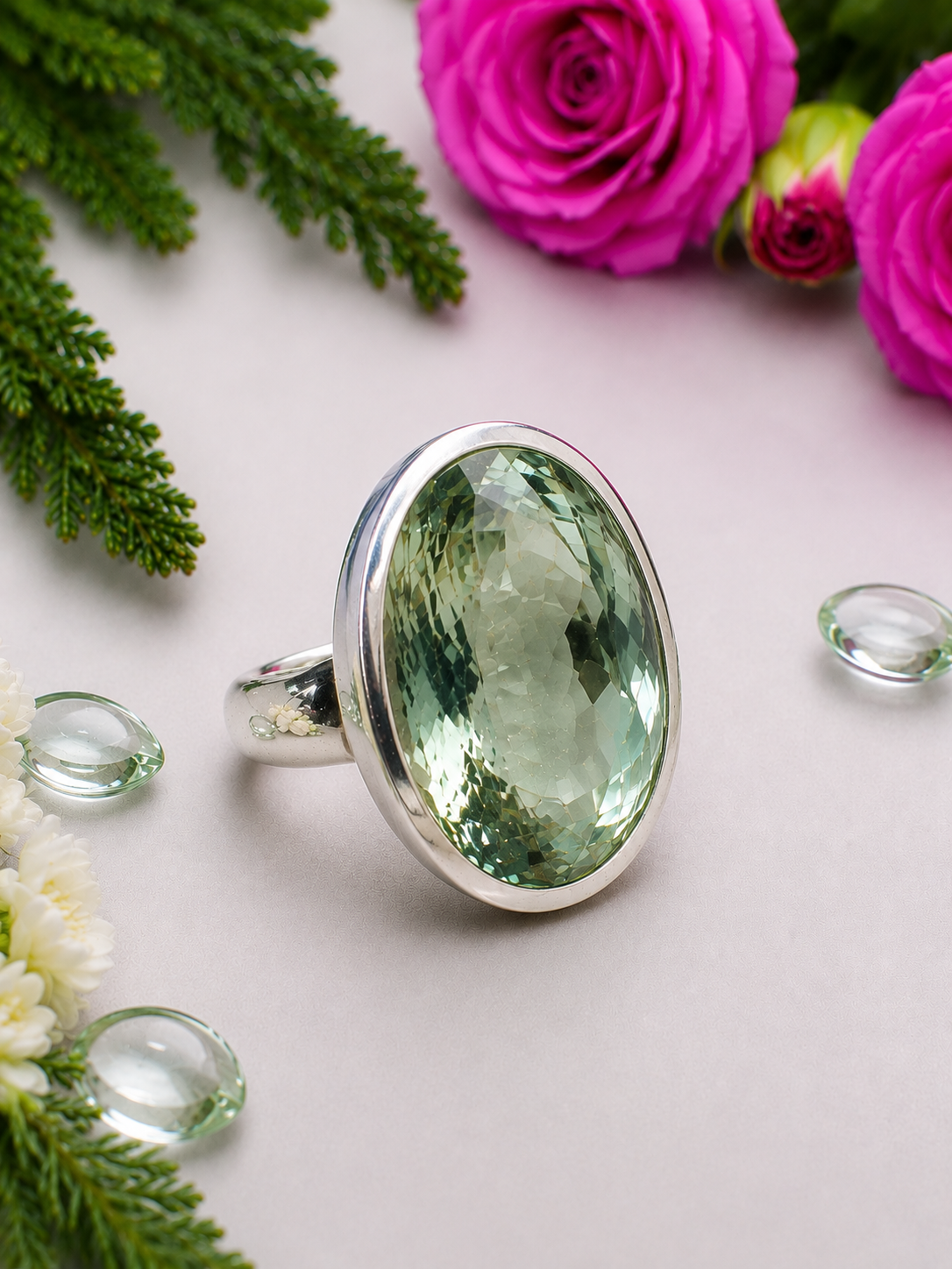 TOP XL Prasiolith Ring - 58