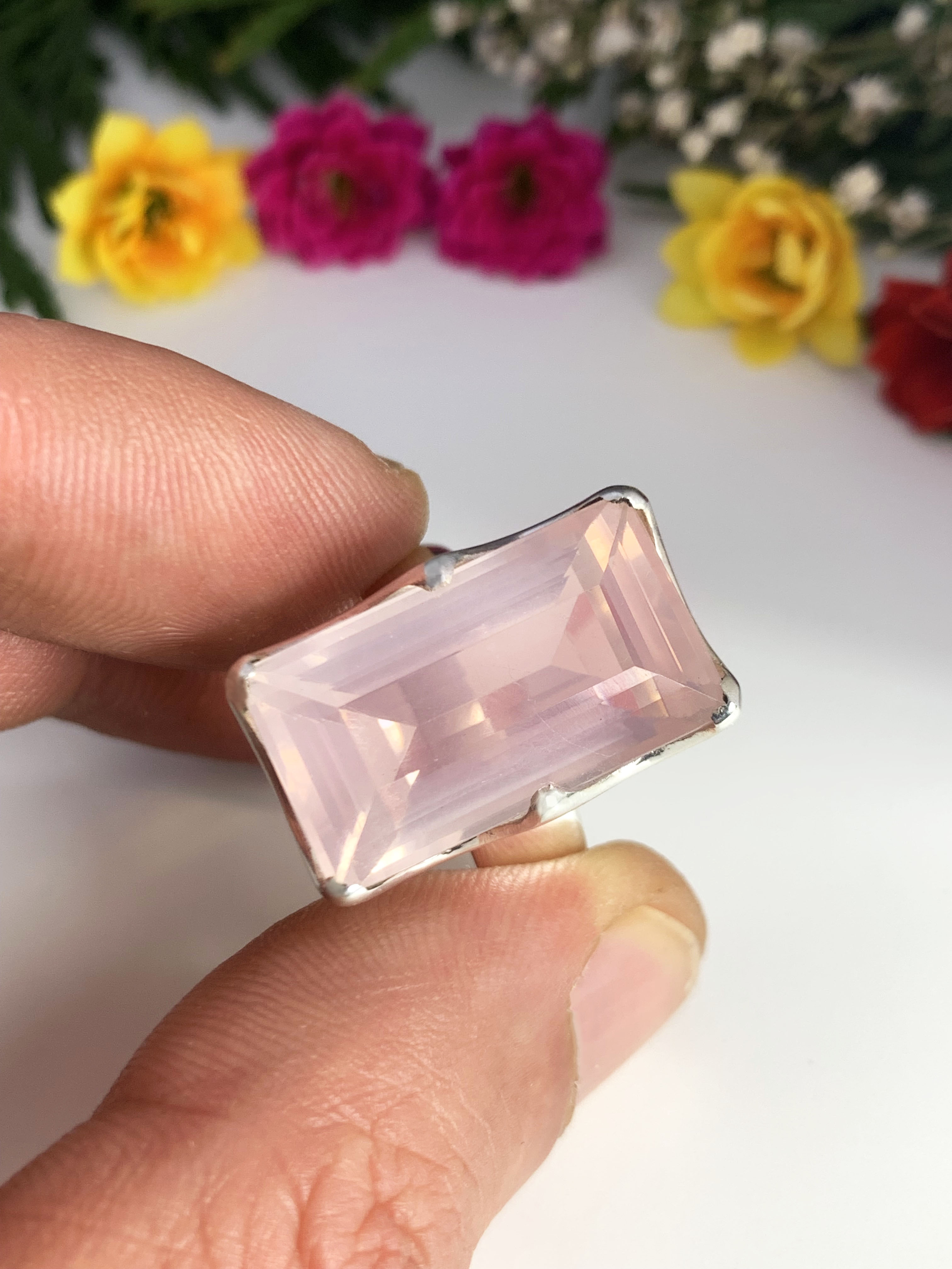 Rose Quartz Ring - TOP