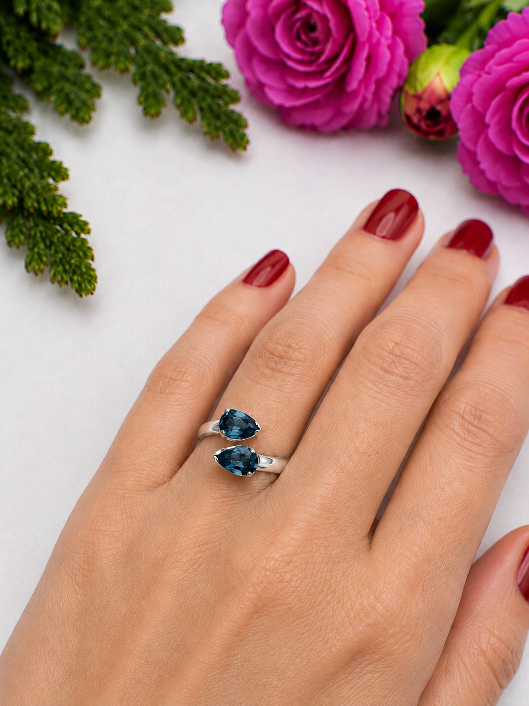 London Blautopas Ring - TOP - 57