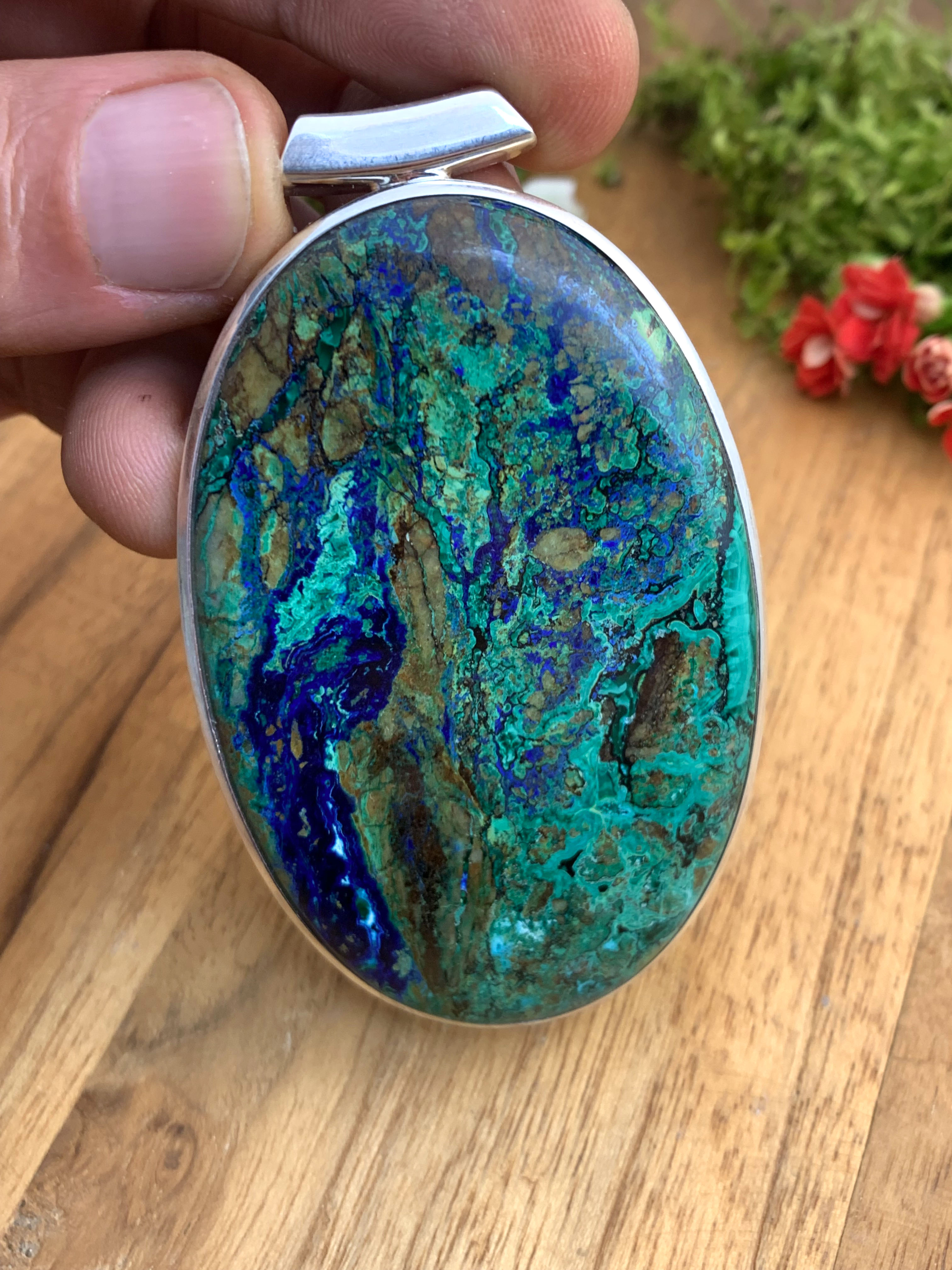 azurit-malachit-anhaenger-azurite-malachite-pendant-ah03111-2 Azurit Malachit Anhänger - XXL