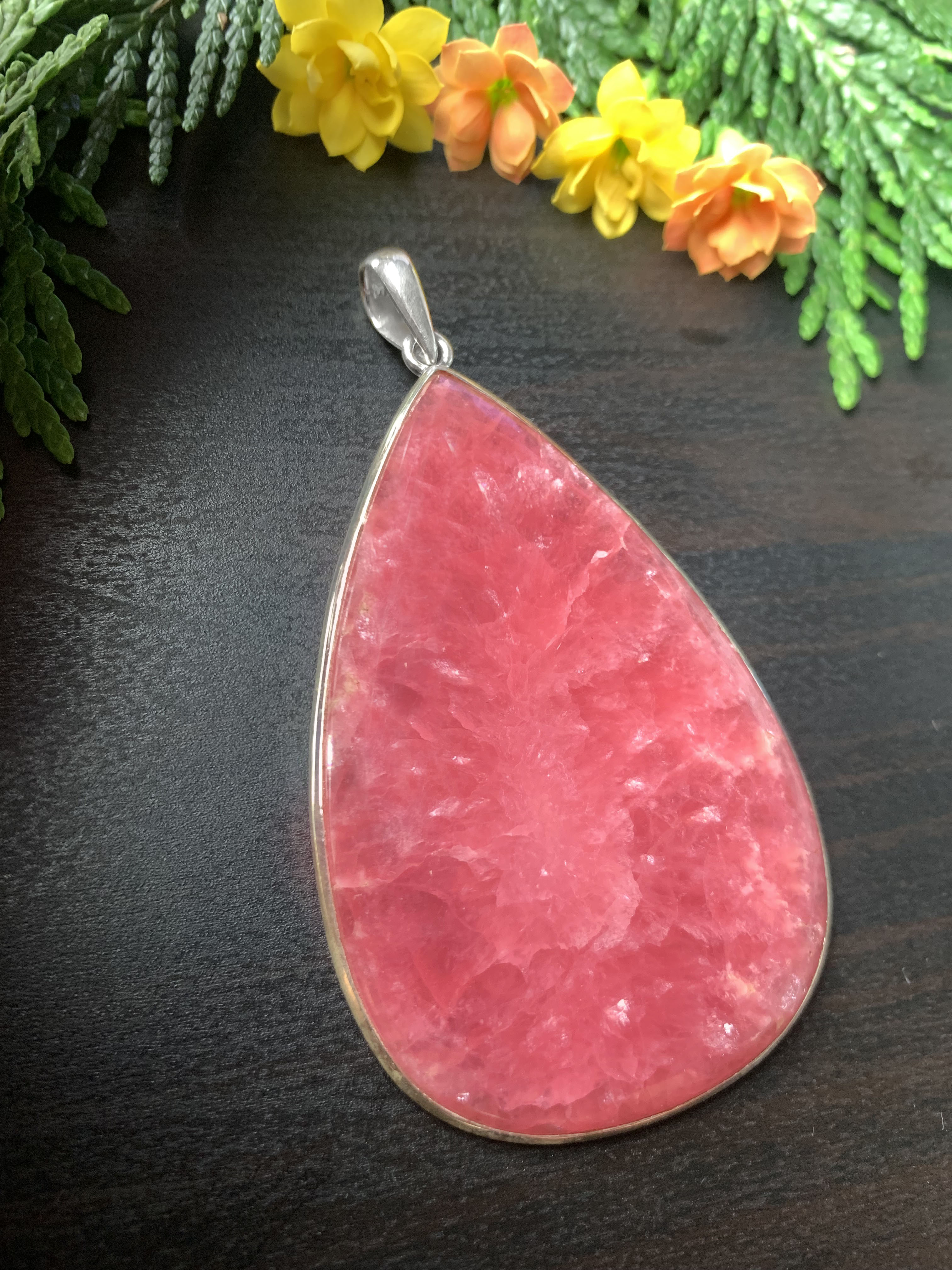 Rhodochrosite Pendant - XL TOP