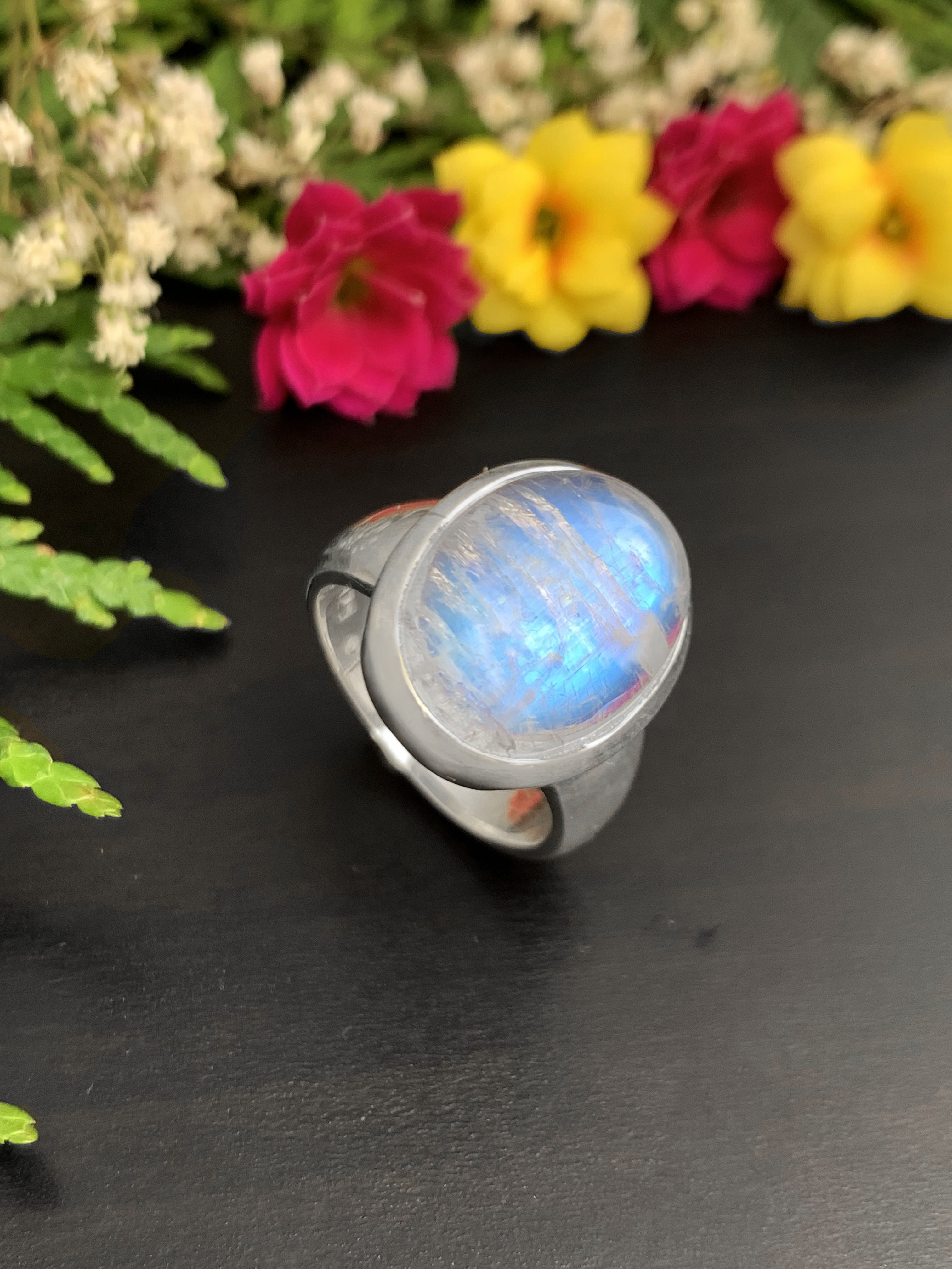 Moonstone Ring - Rainbow 