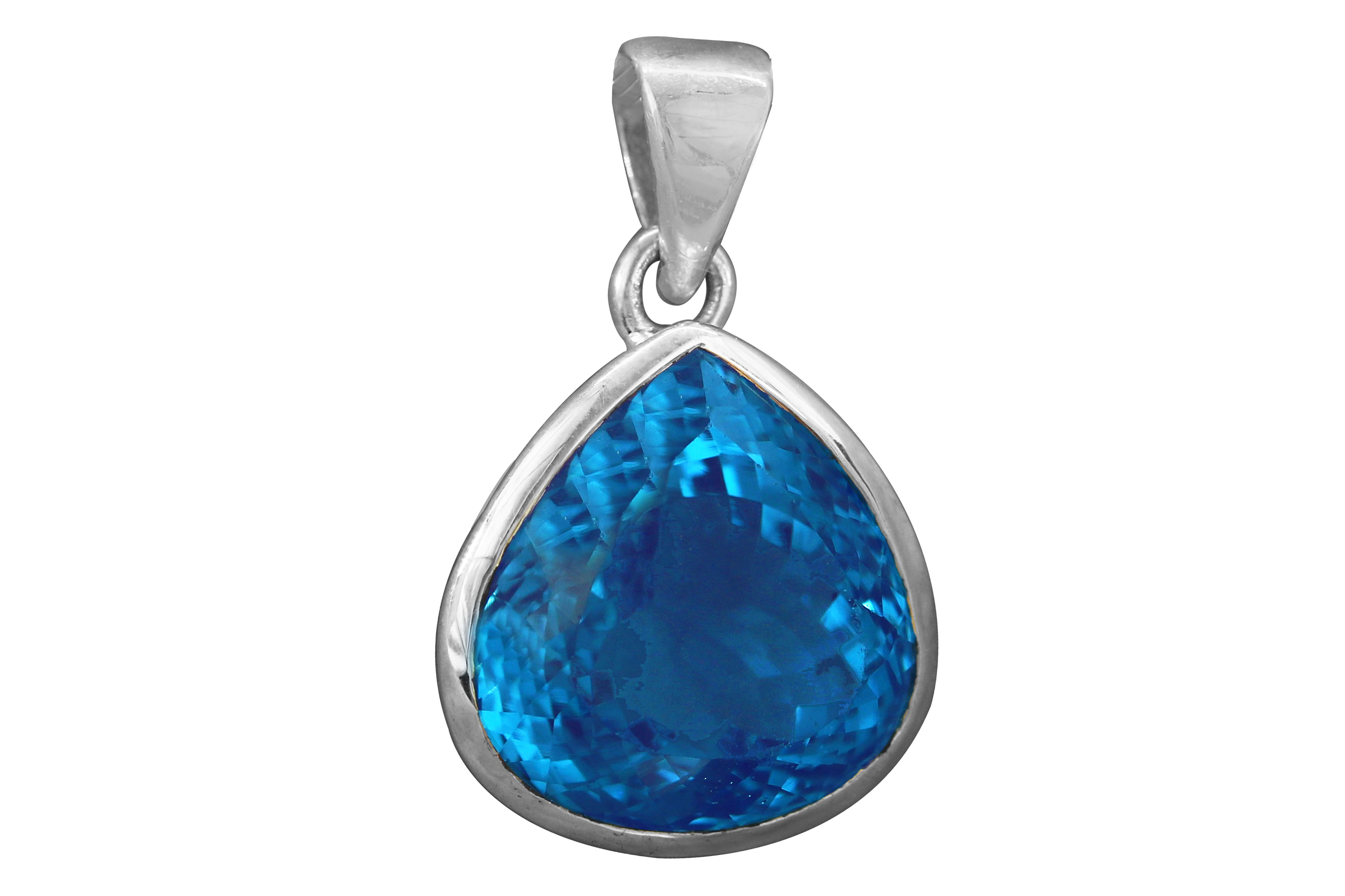 TOP Swiss Blue Topaz Pendant