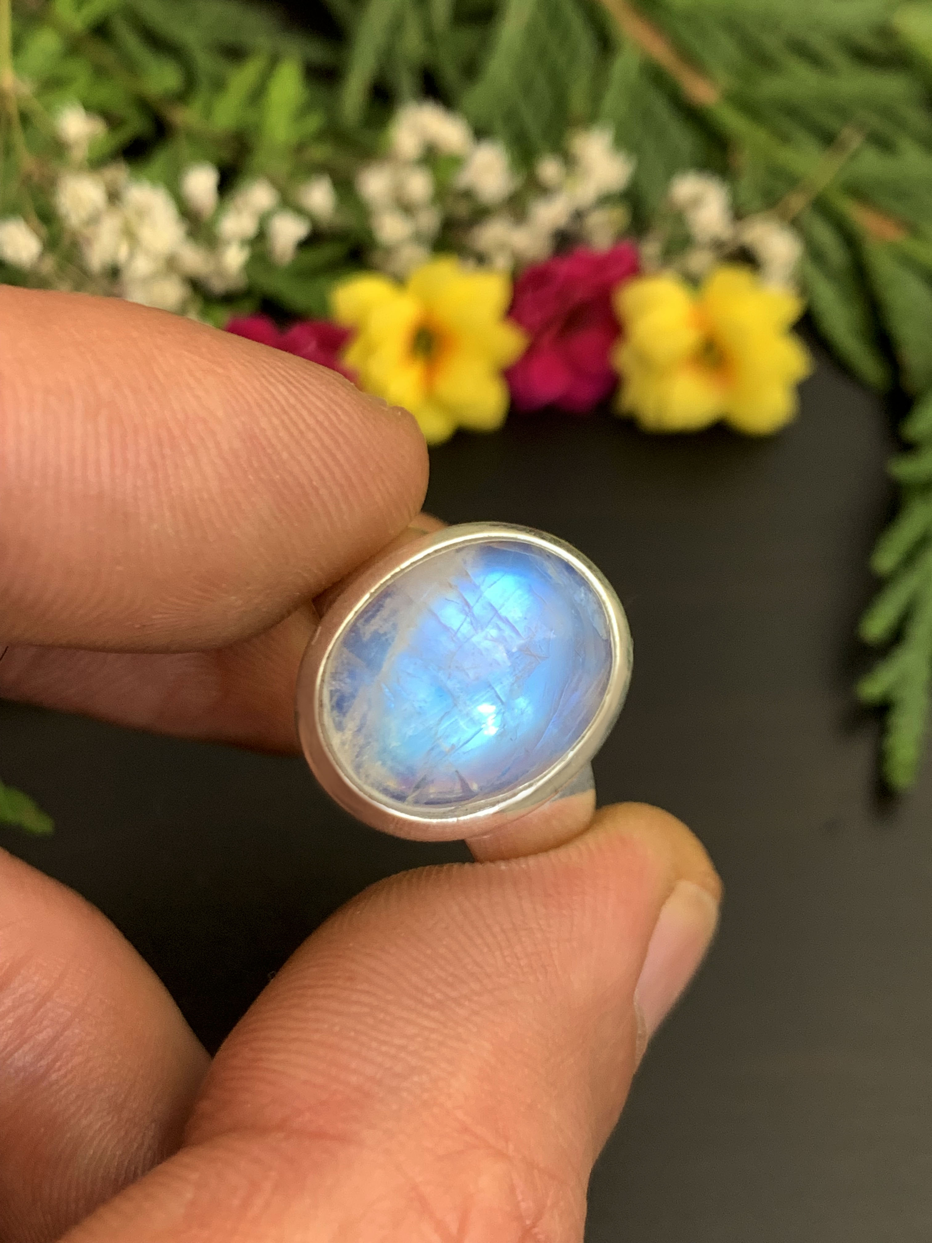 Moonstone Ring - Rainbow 