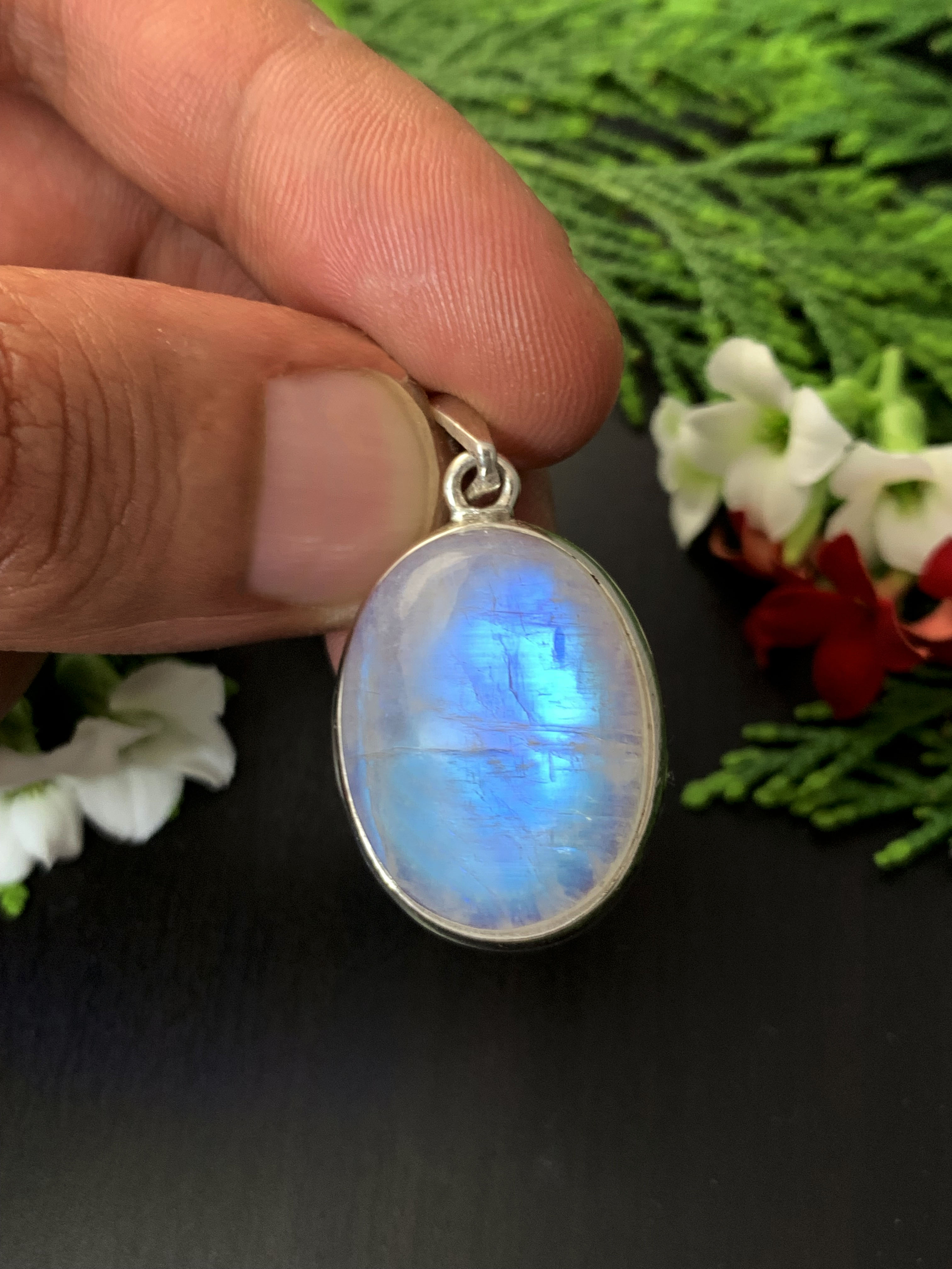 Moonstone Pendant - Rainbow