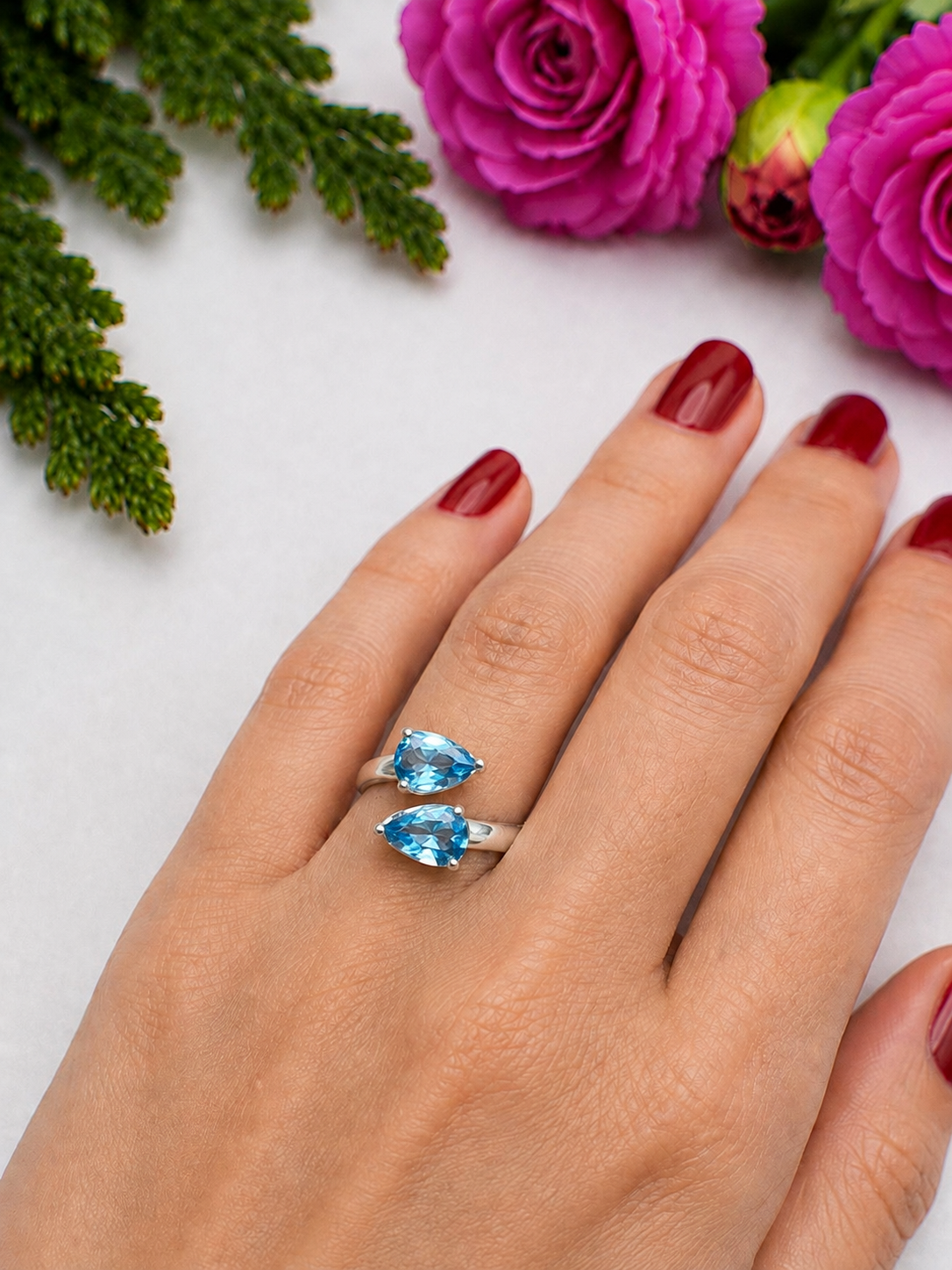Swiss Blue Topaz Ring