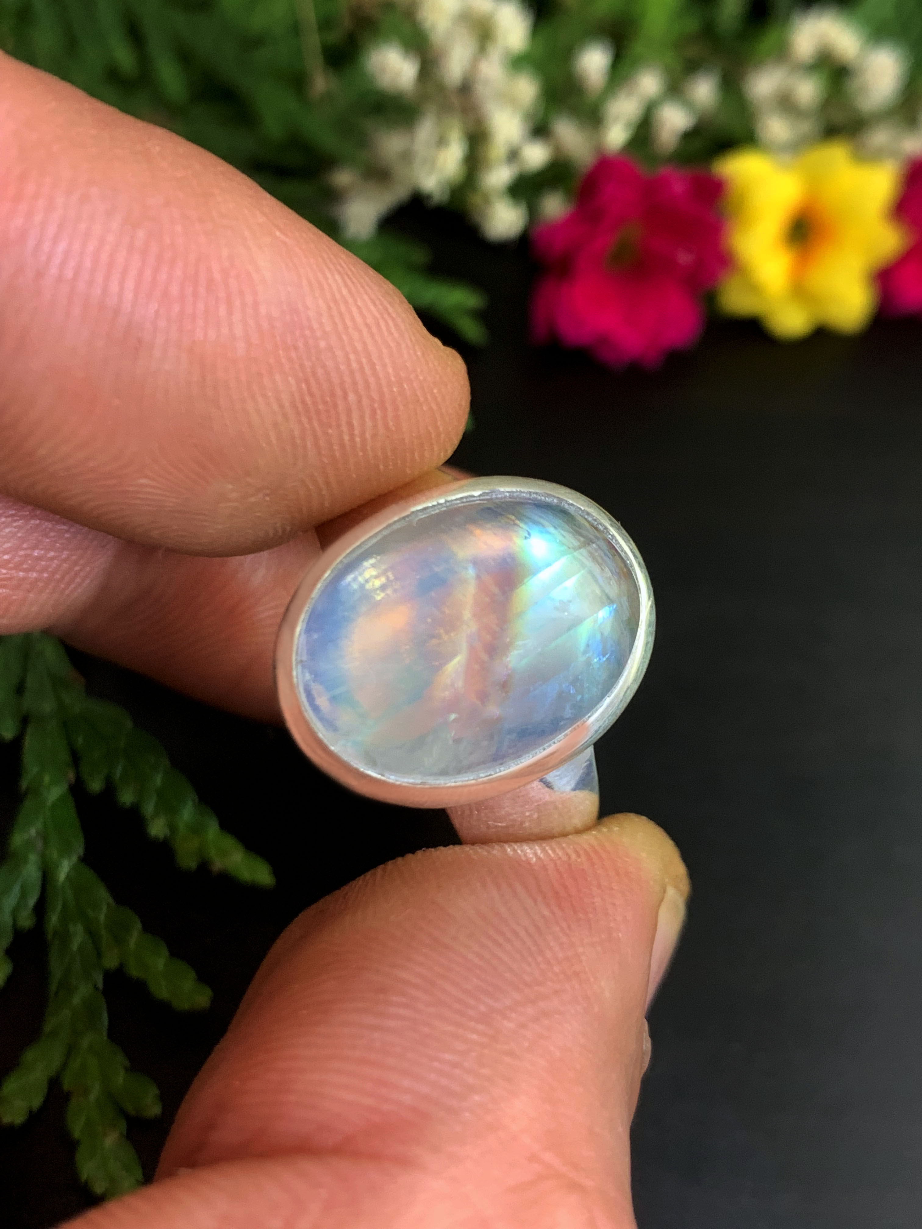 Moonstone Ring - Rainbow 