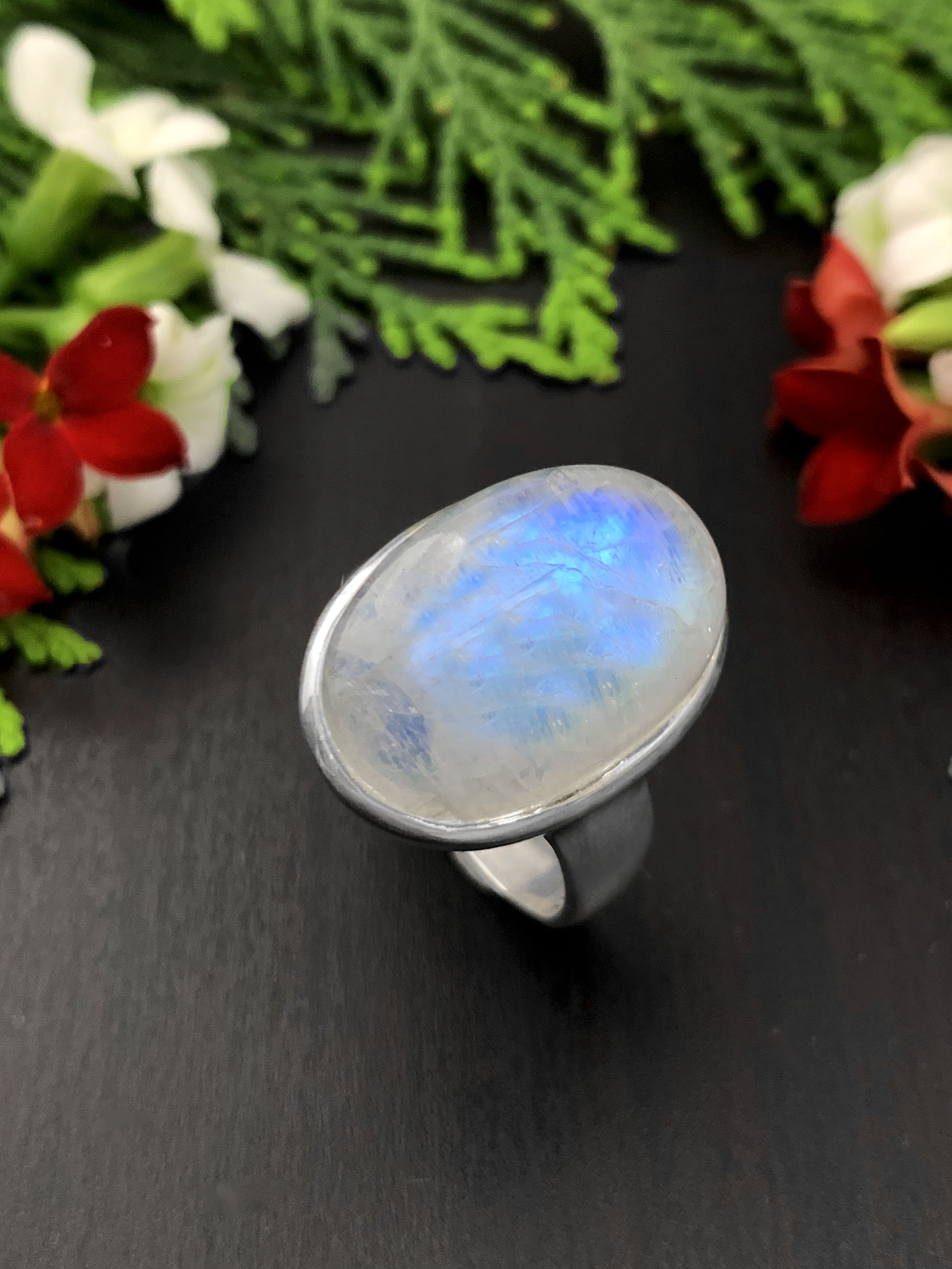 Moonstone Ring - Rainbow