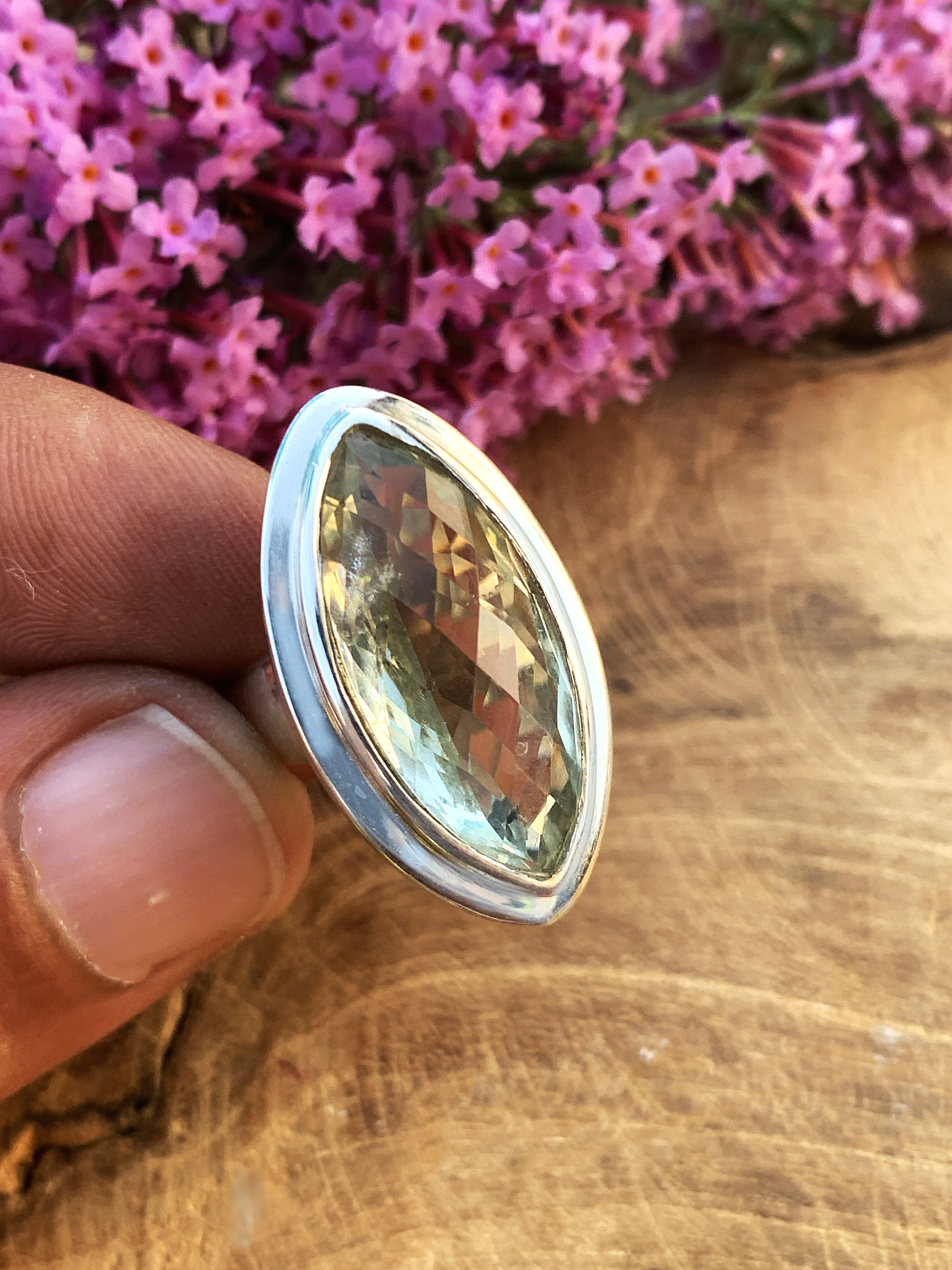 Green Amethyst Ring - 52,5