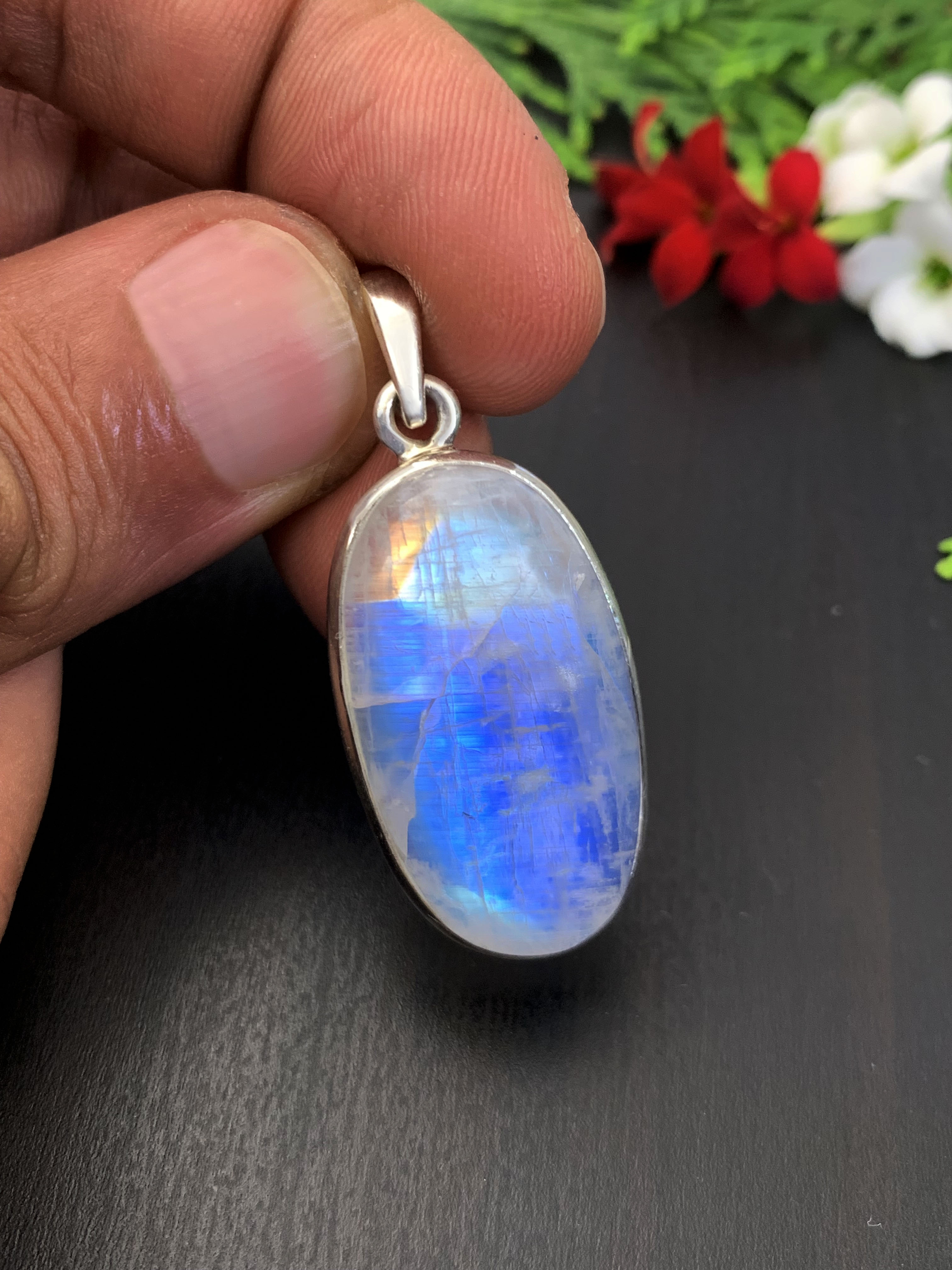 Moonstone Pendant - Rainbow