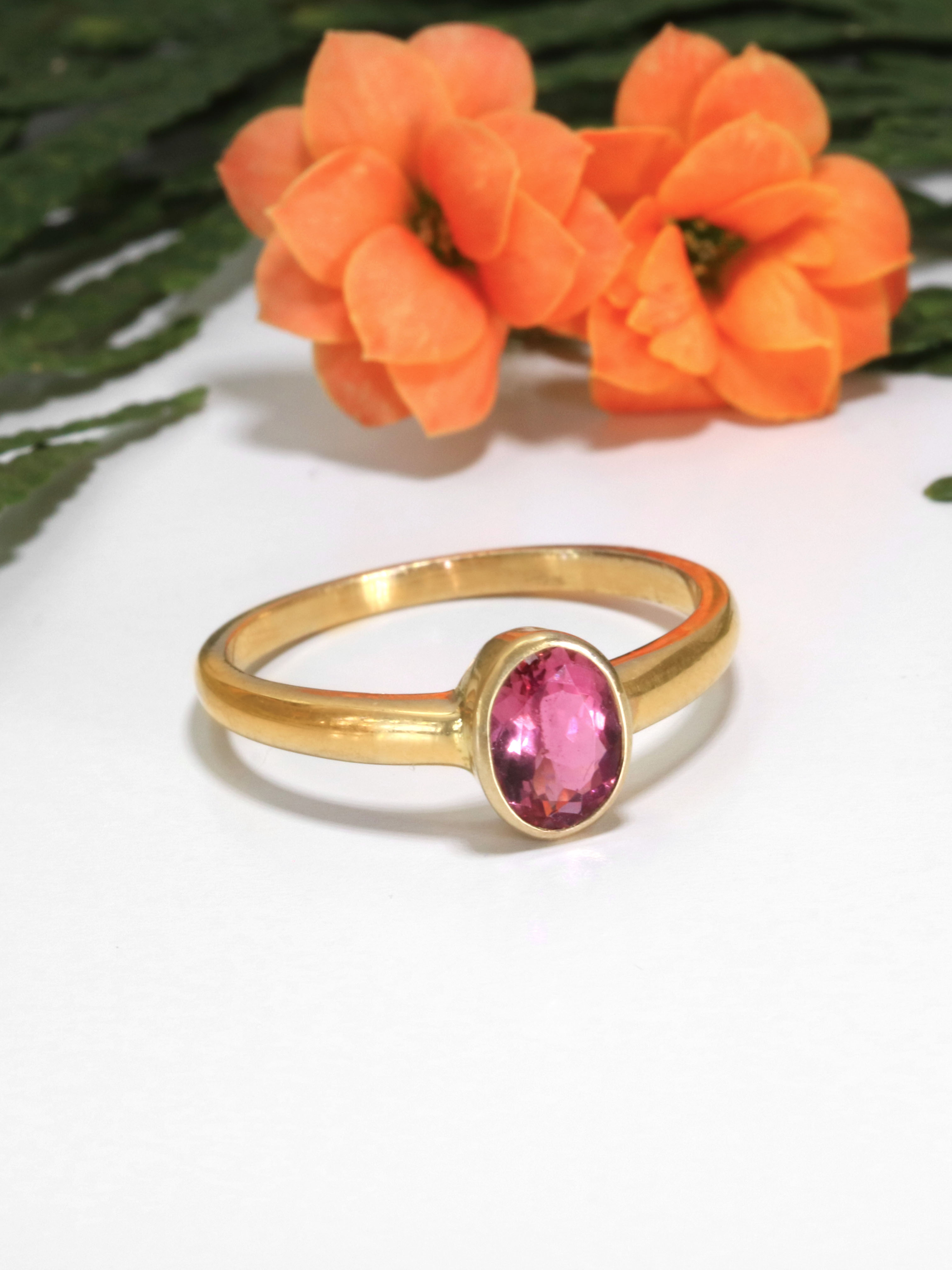Pink Turmalin Ring - Gold 14k