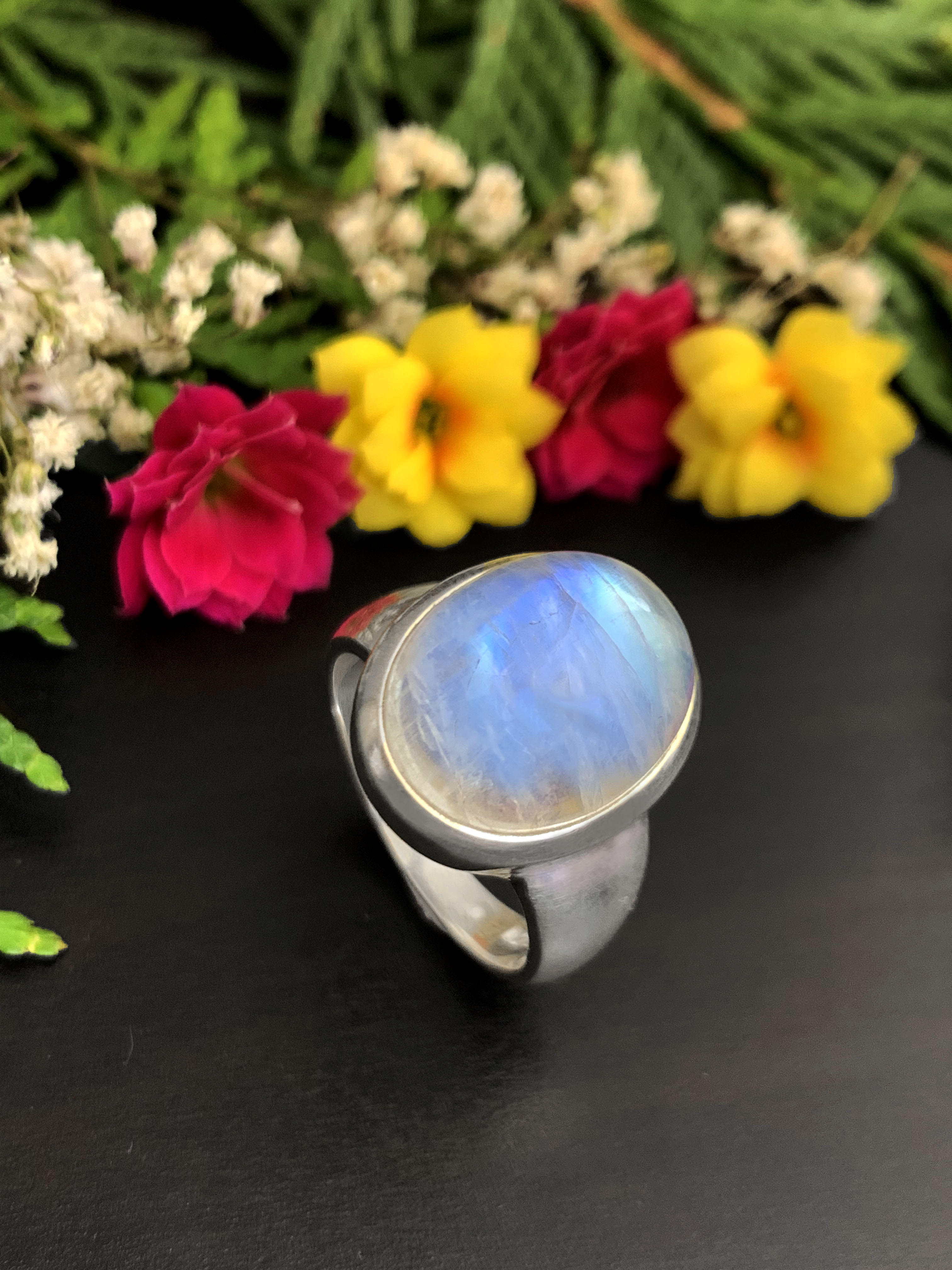 Moonstone Ring - Rainbow 