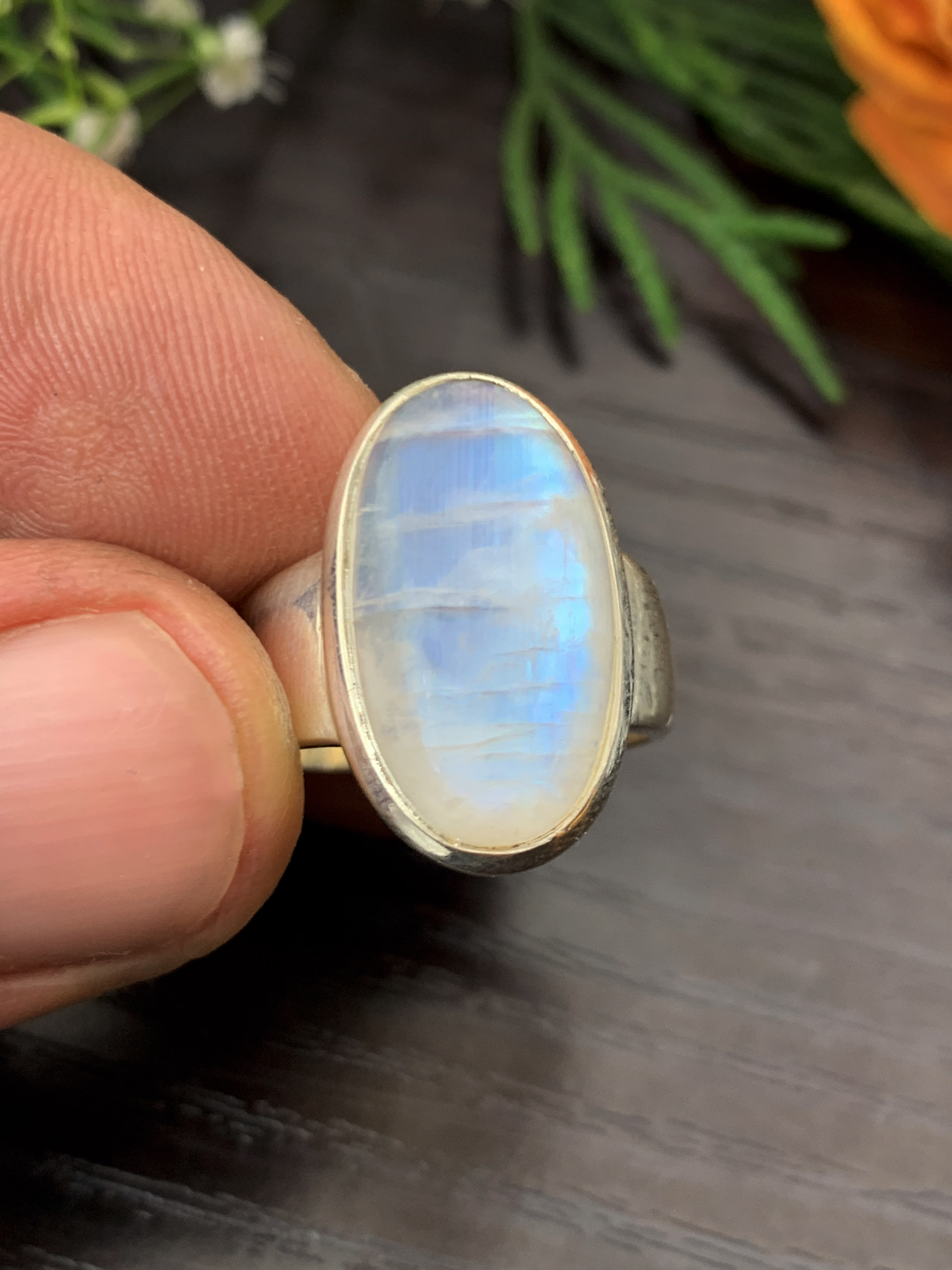 Moonstone Ring - Rainbow - 57/17