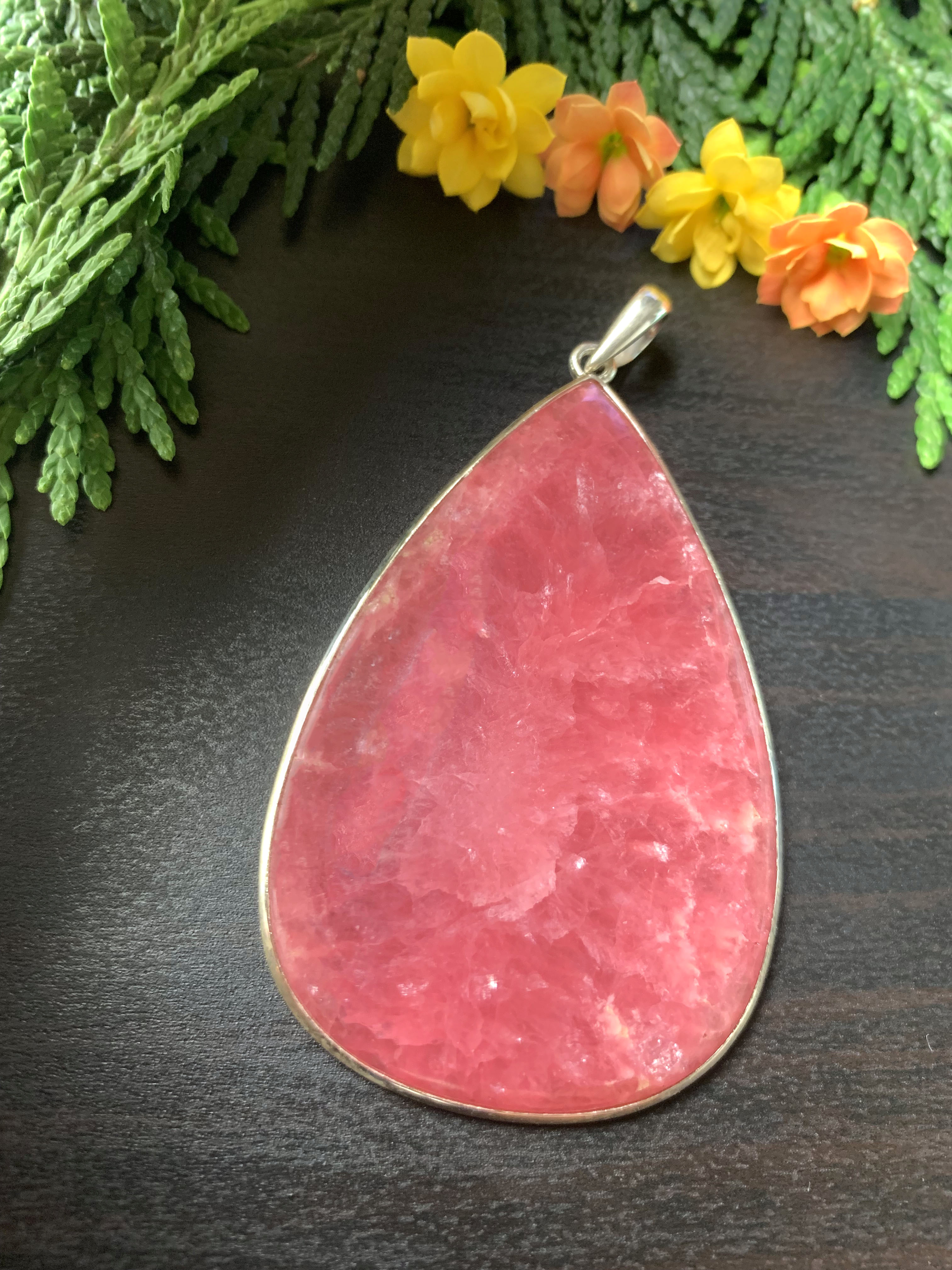 Rhodochrosite Pendant - XL TOP