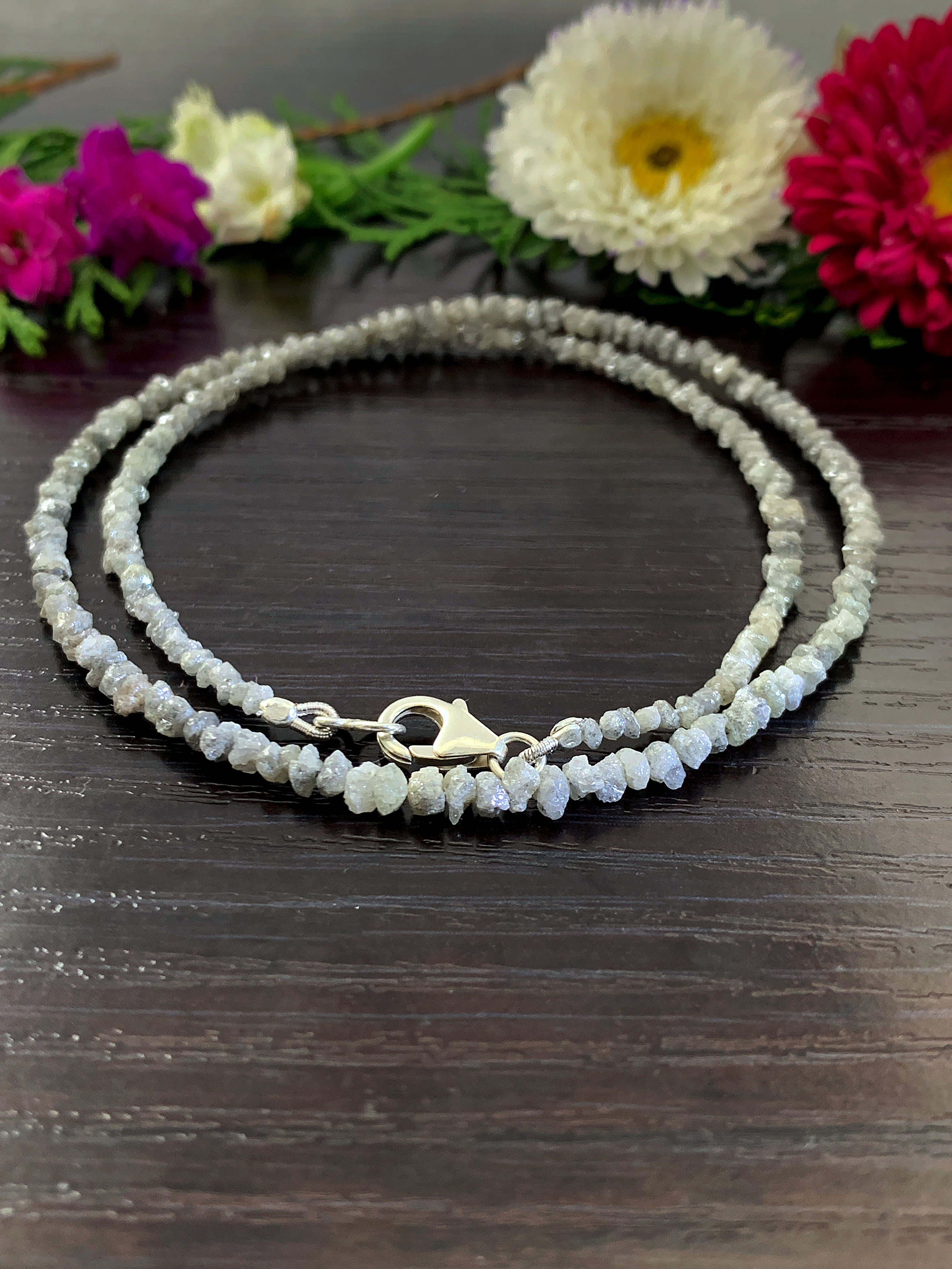 diamant-kette-diamond-necklace-k00162 Roh Diamant Kette