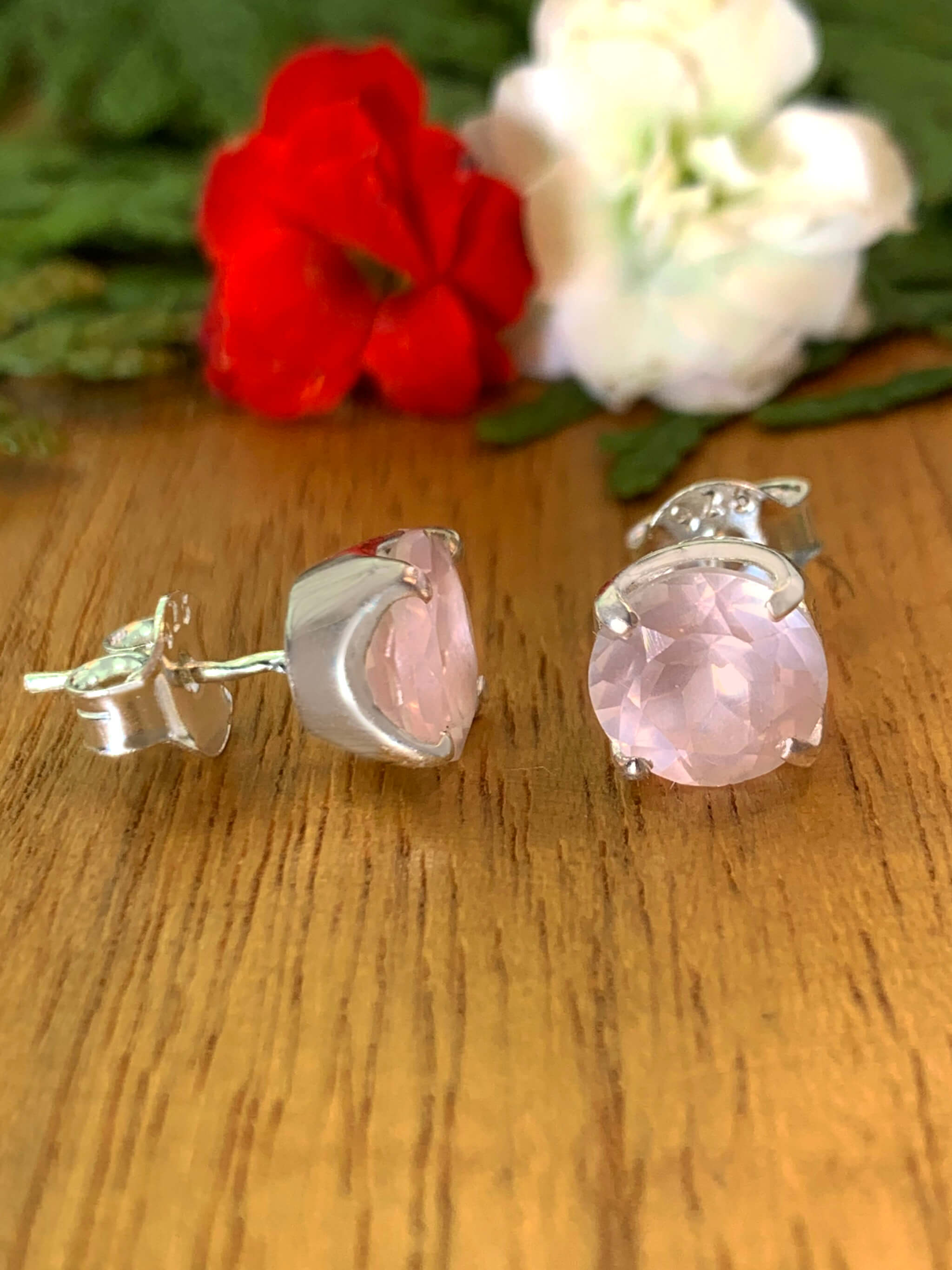 Rose Quartz Studs