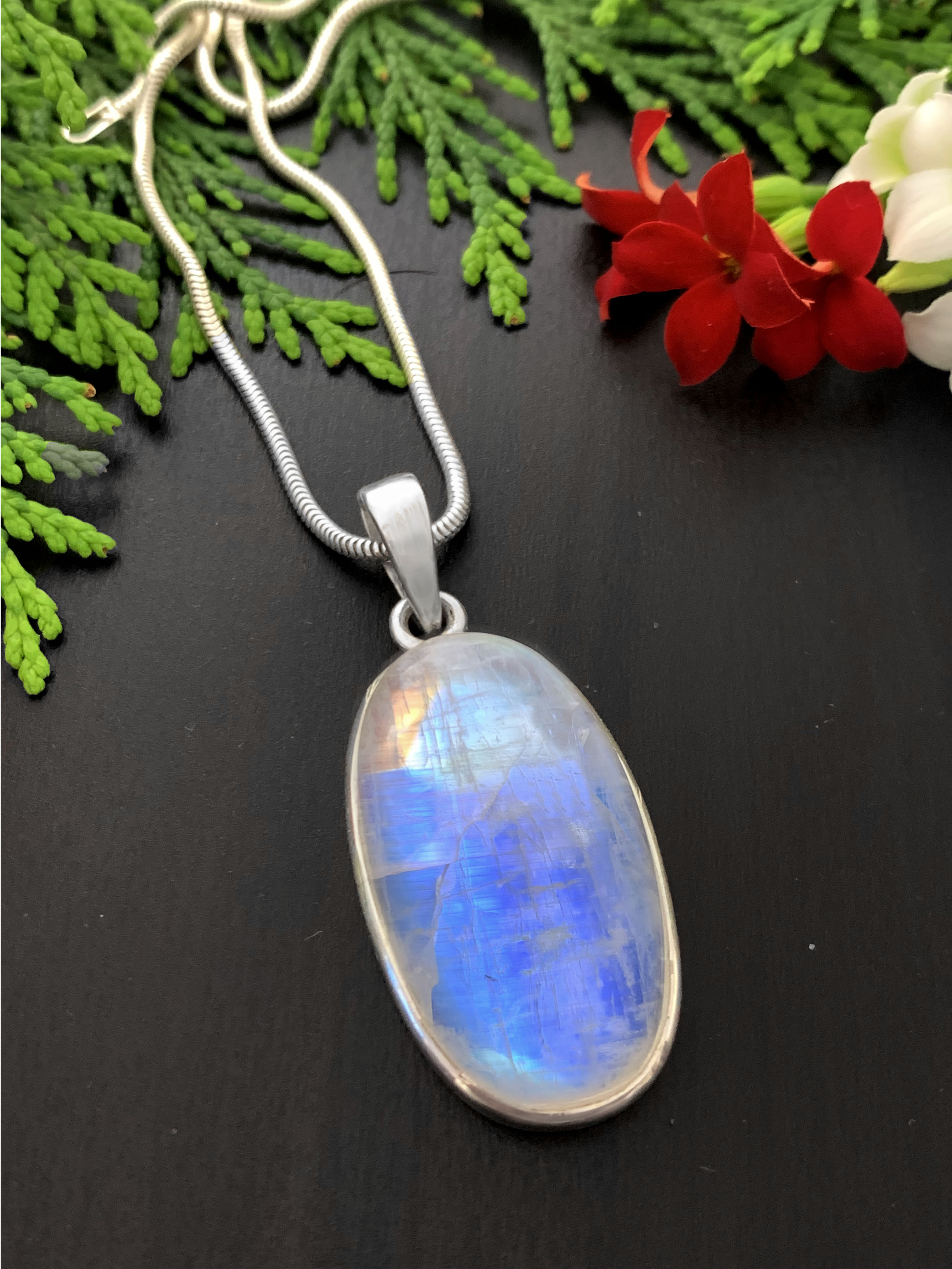 Moonstone Pendant - Rainbow