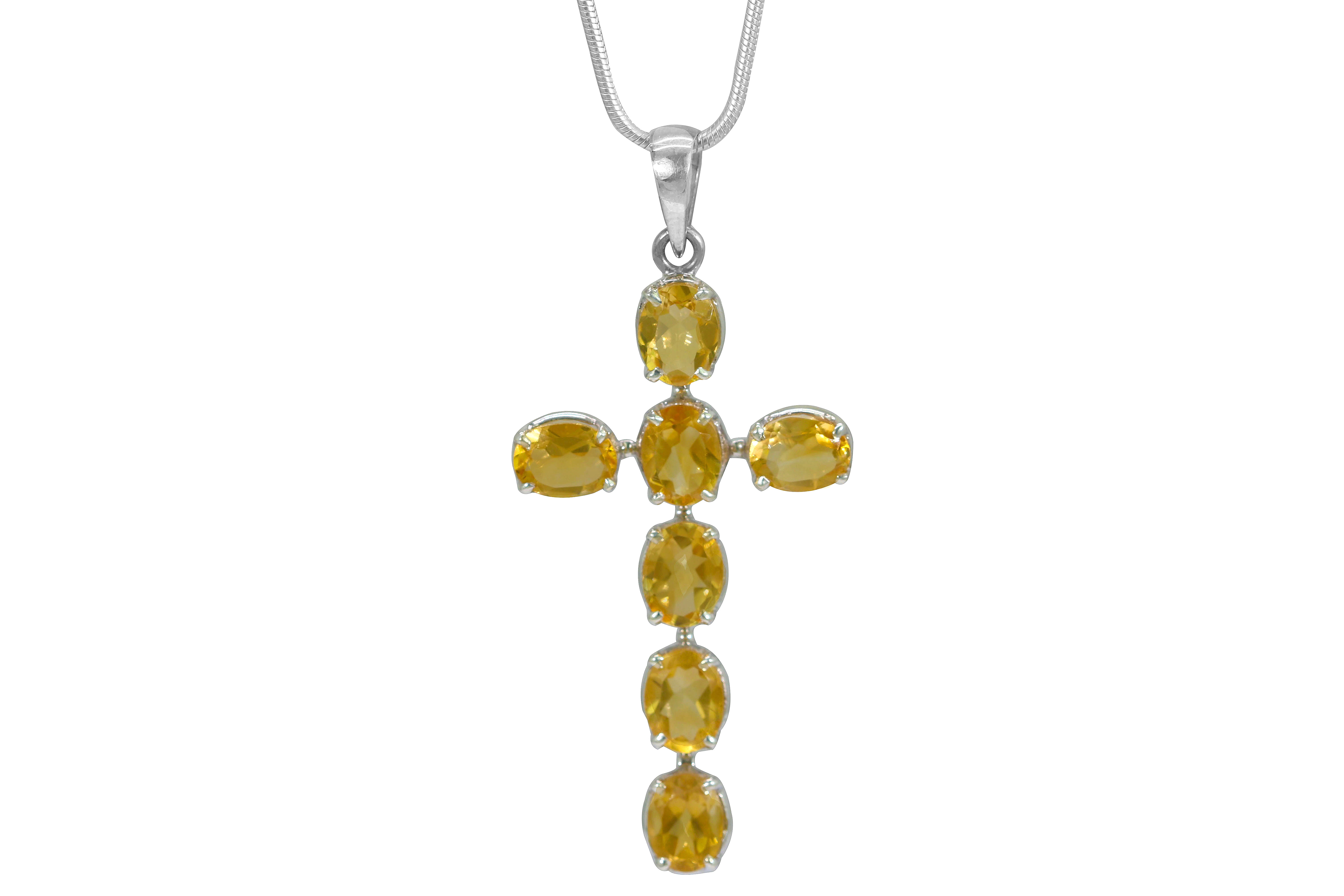 Citrine Cross Pendant