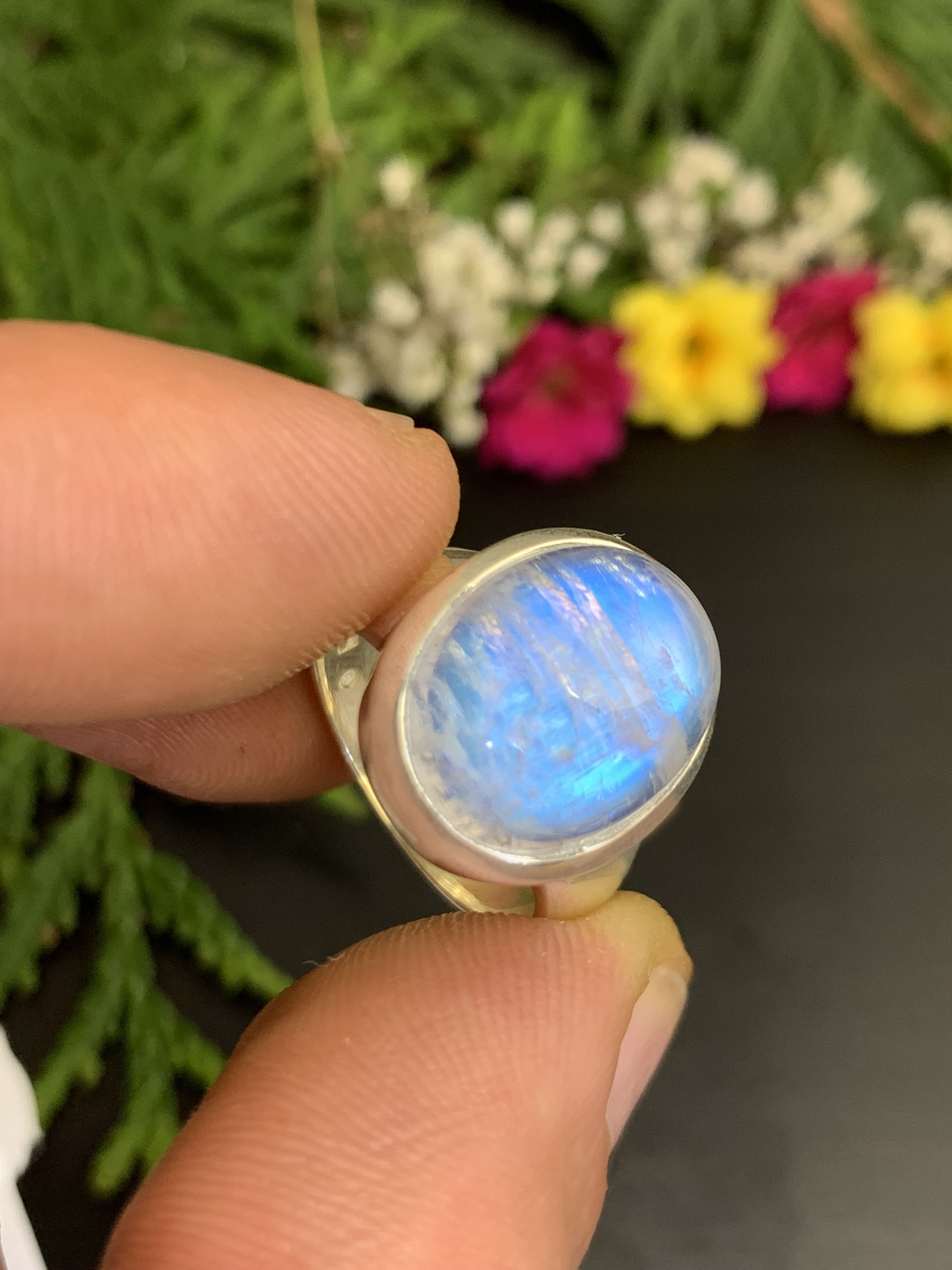 Moonstone Ring - Rainbow 