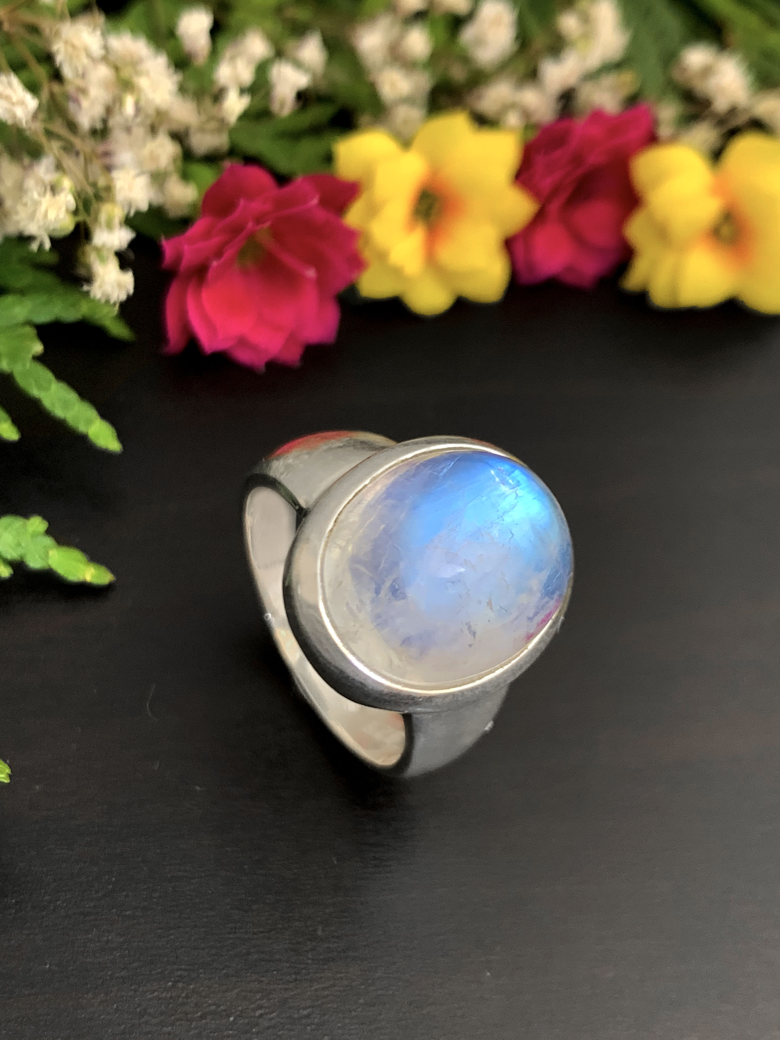 Moonstone Ring - Rainbow 