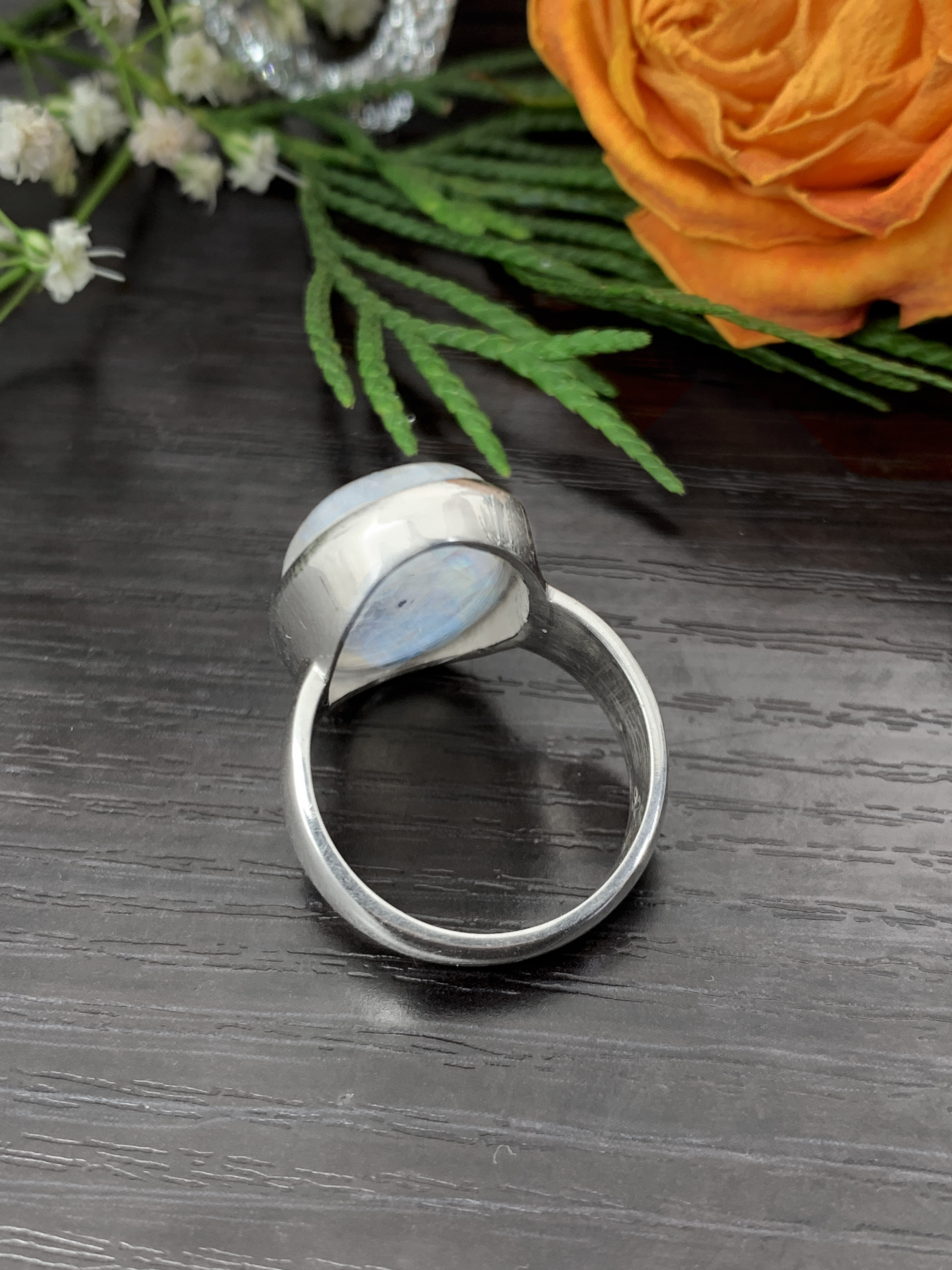 Moonstone Ring - Rainbow - 59/19