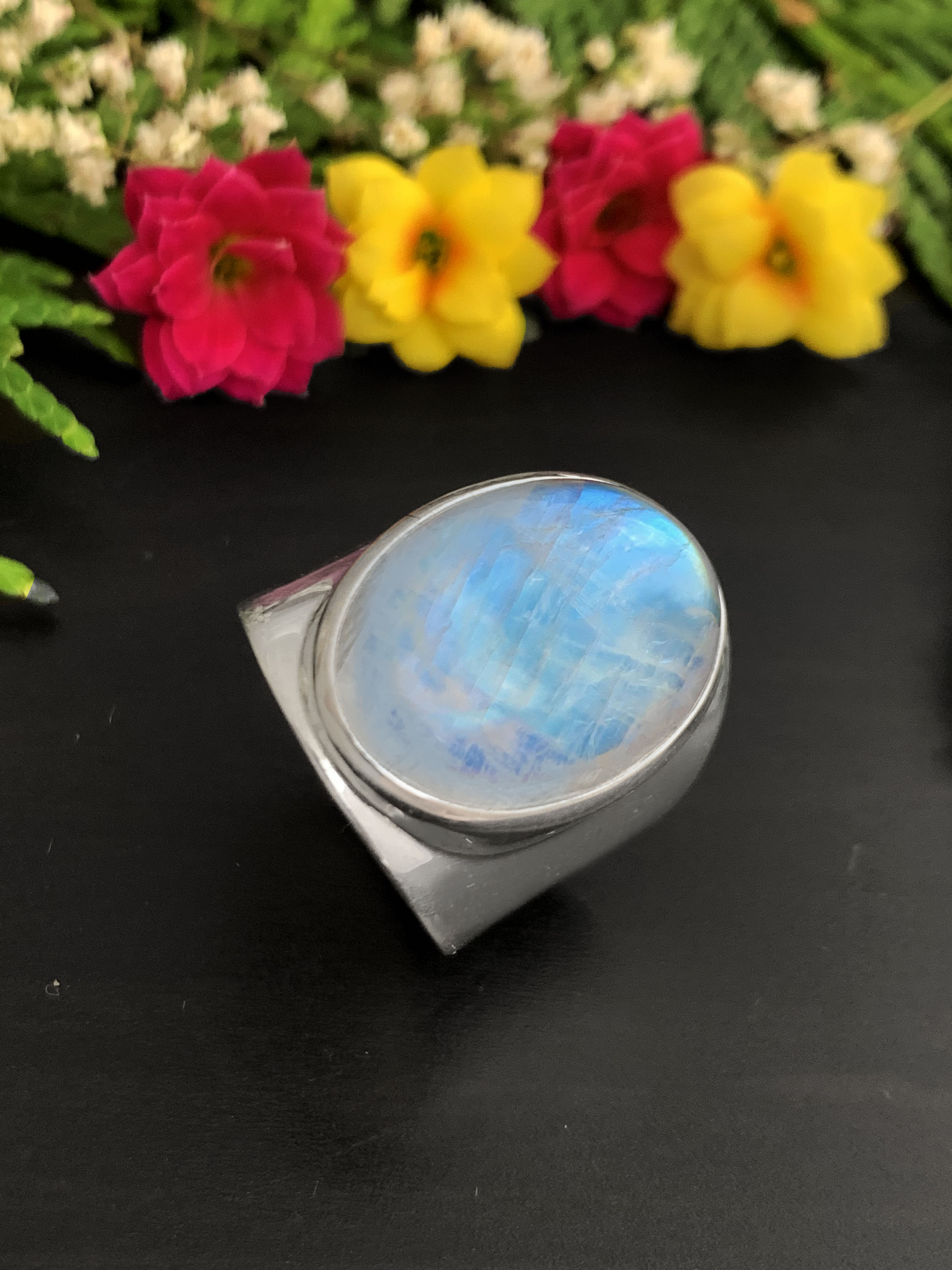 Mondstein Ring - Regenbogen