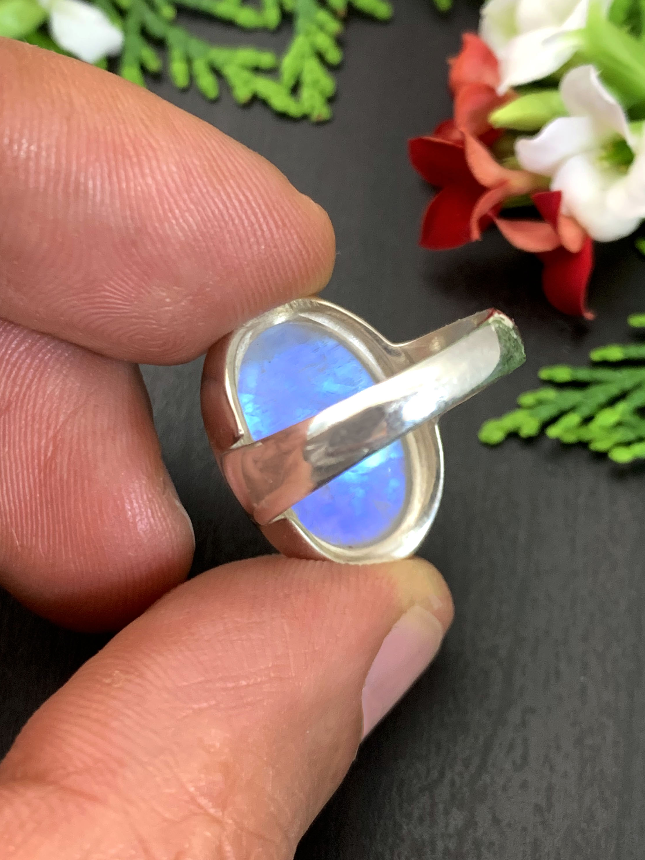Moonstone Ring - Rainbow