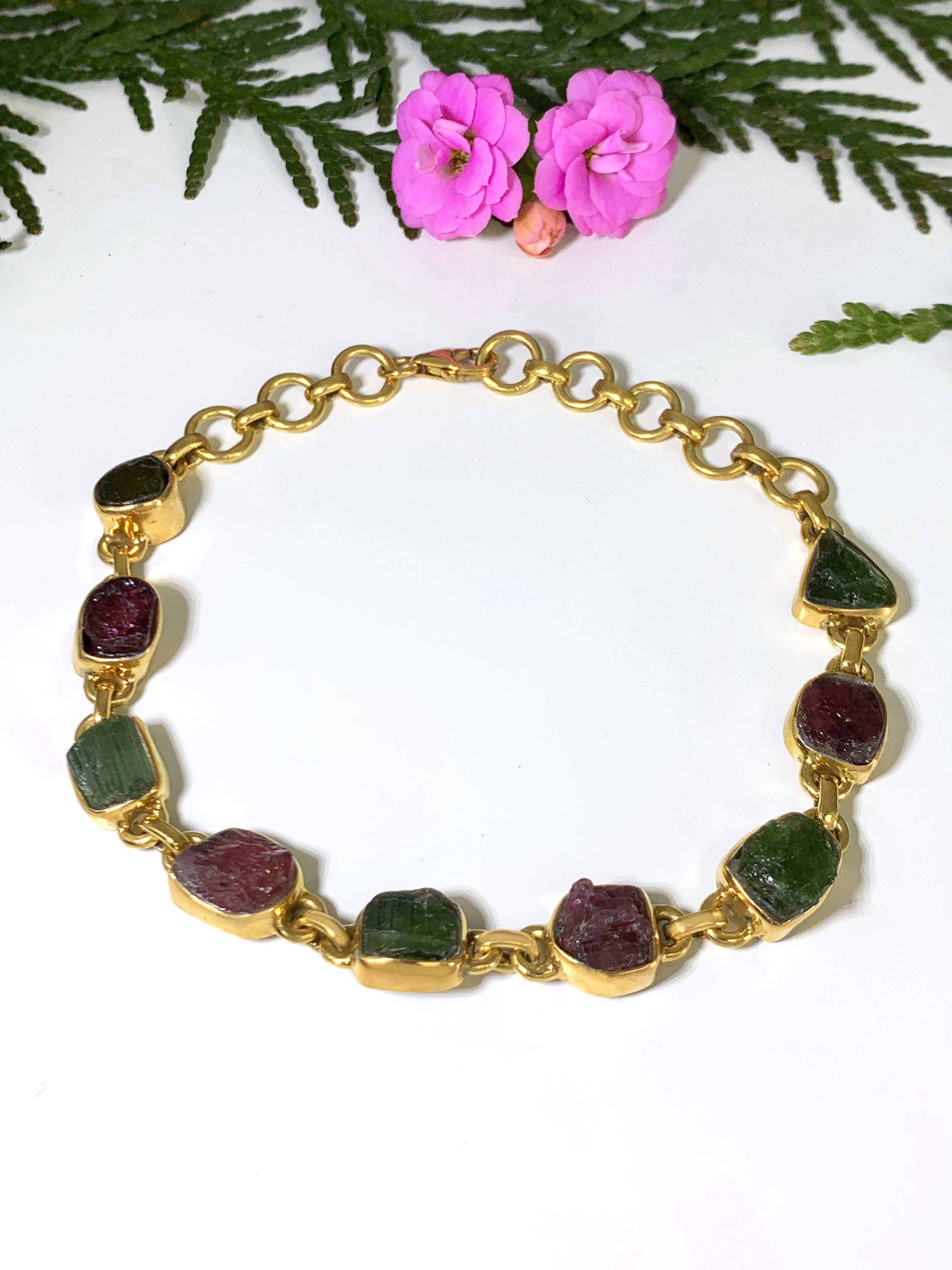 turmalin-armband-vergoldet-tourmaline-bracelet-gold-plated-ab00342 Turmalin Armband
